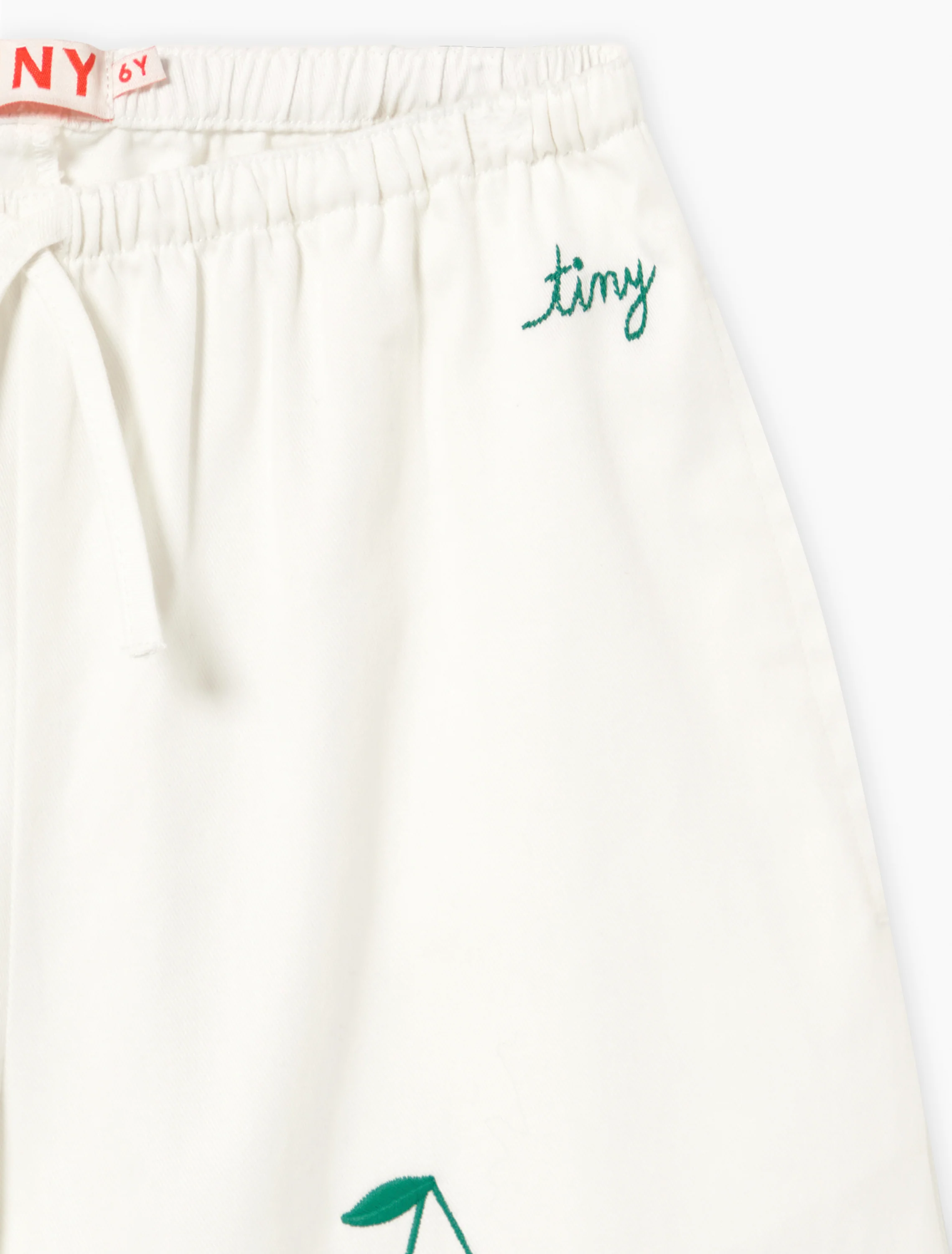 Mini Cherries Twill Pants in Off-White - Image 5