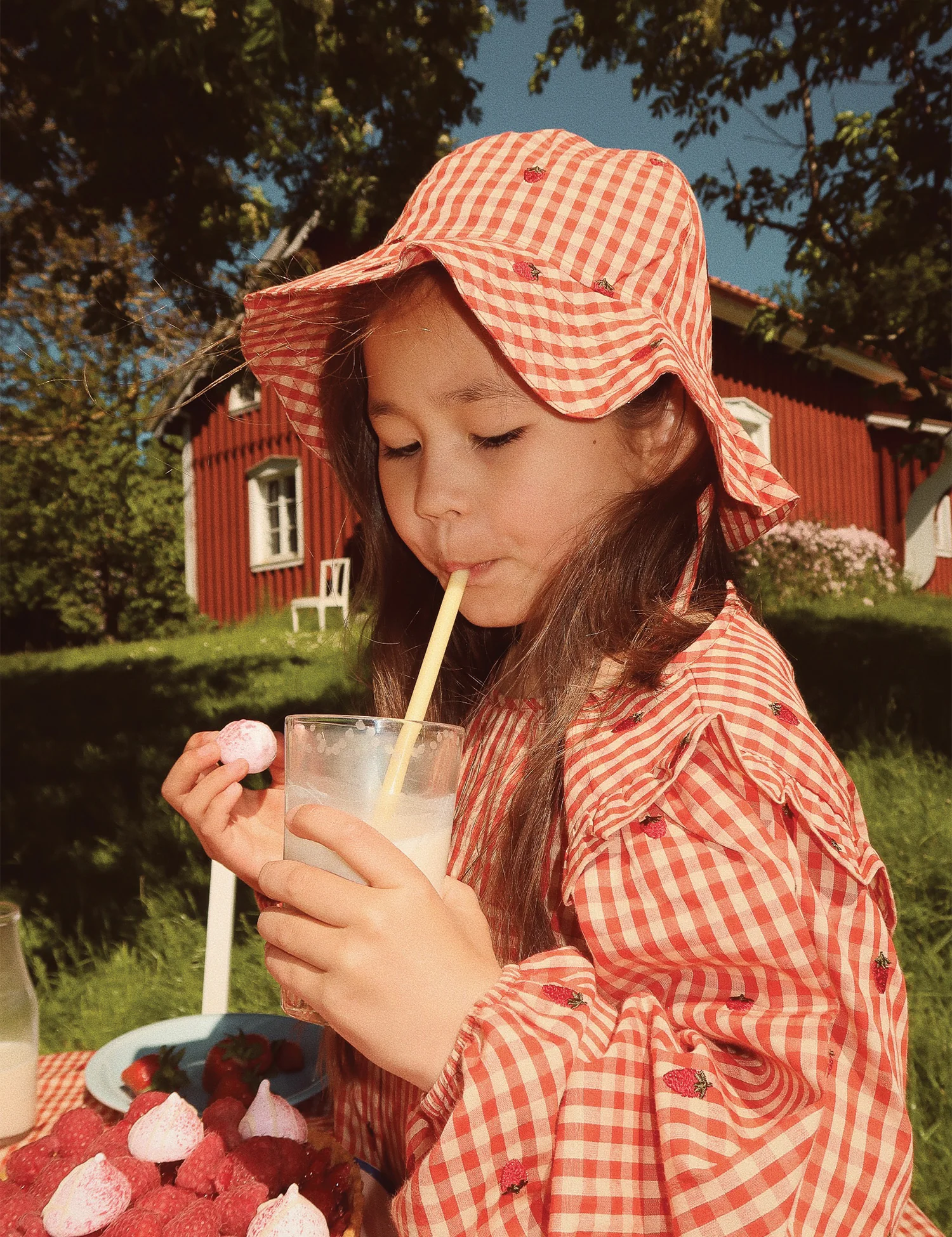Molly LS Dress in Berry Gingham - Image 3