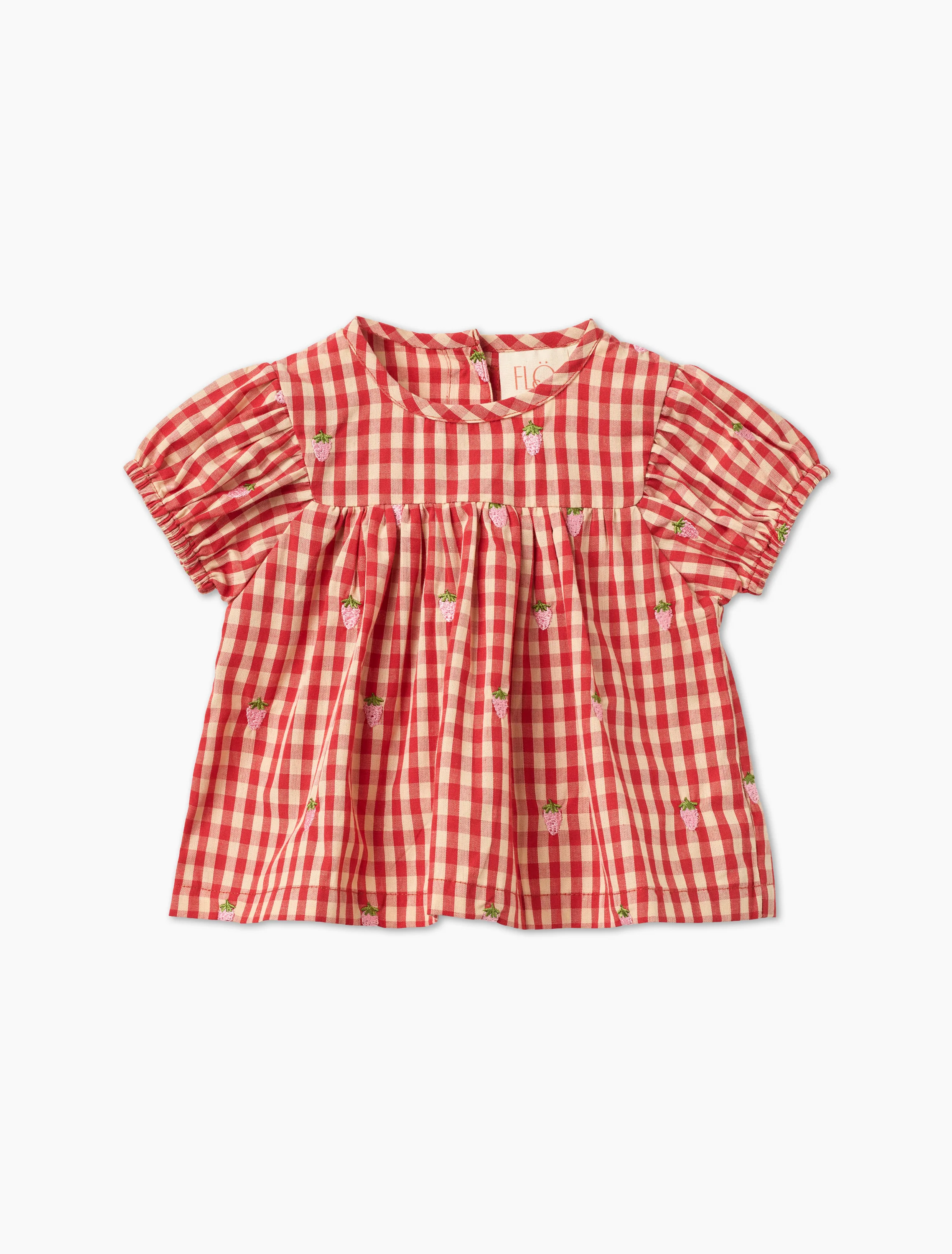 Molly Pineberry Baby SS Set in Red-Pink Berry Gingham - Image 3