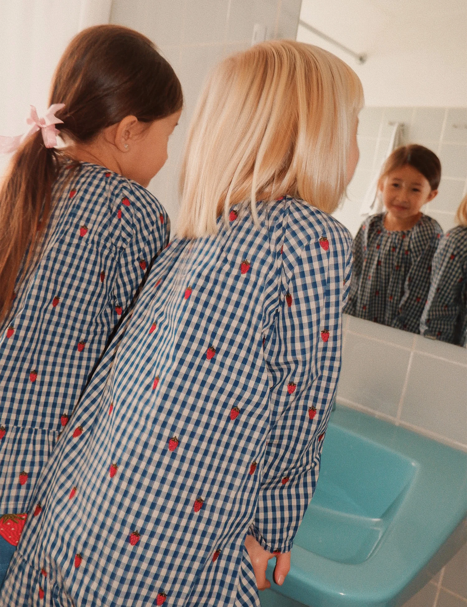Nolly LS Blouse in Berry Blue Check - Image 2