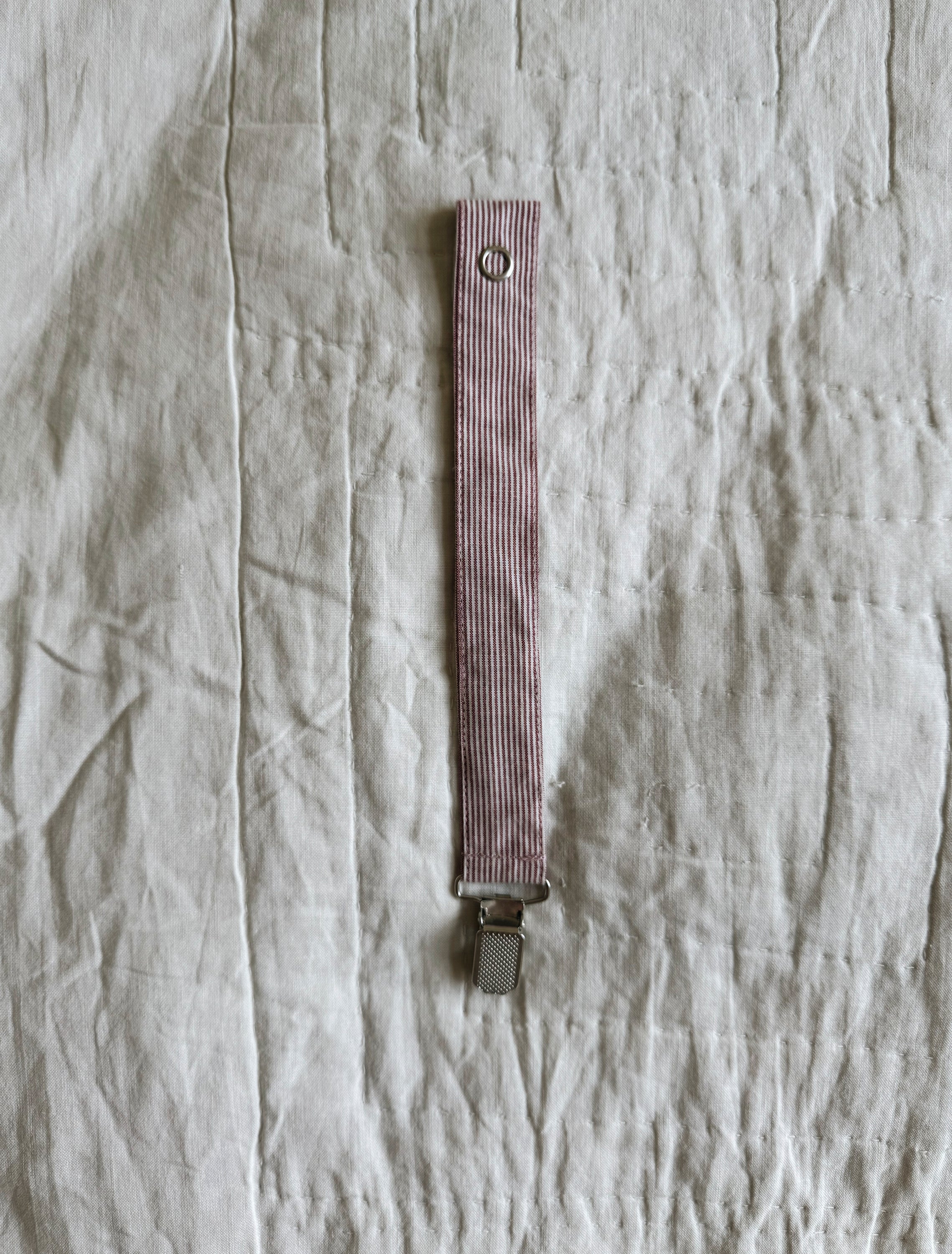 Pacifier Clip in Berry Stripe