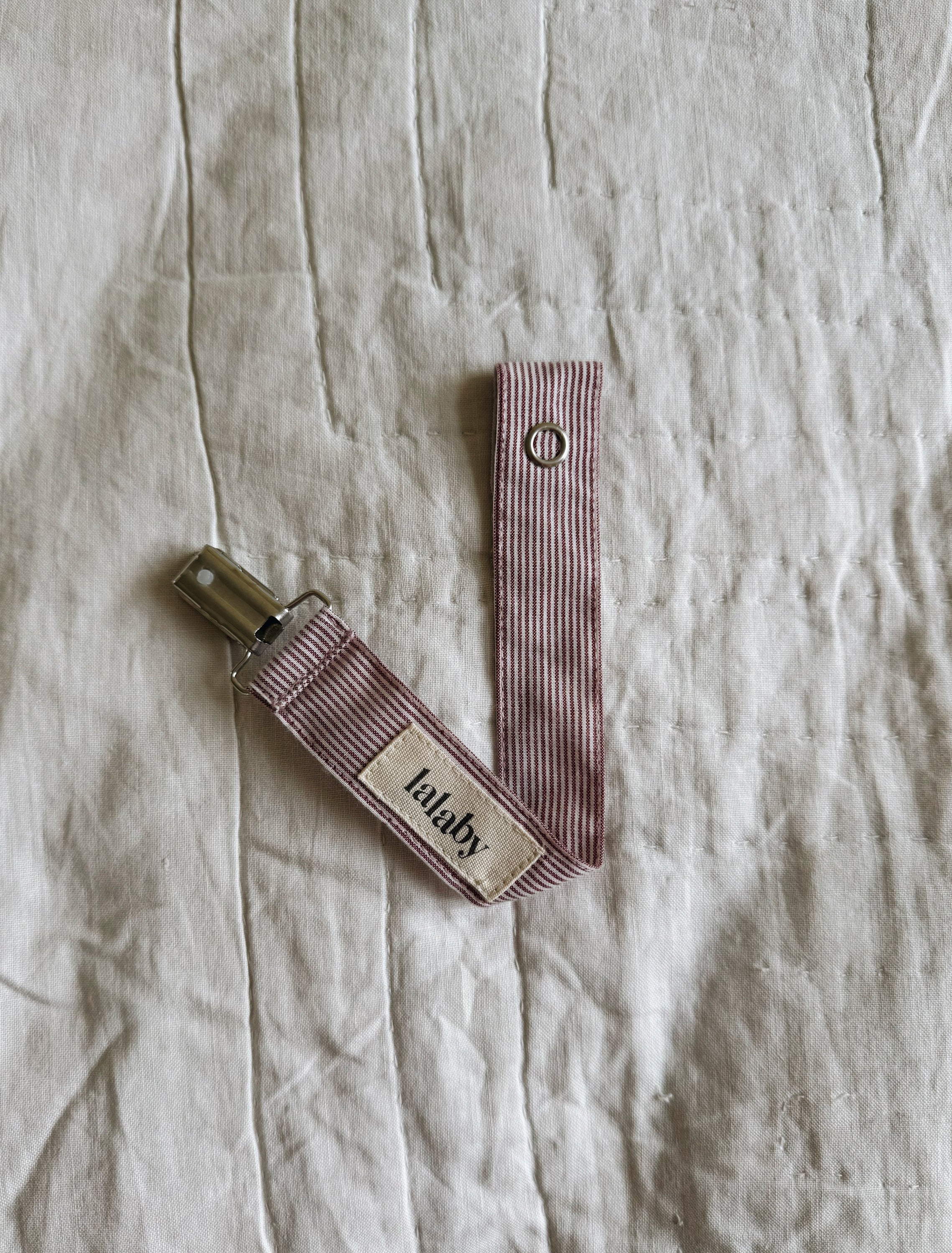 Pacifier Clip in Berry Stripe - Image 2