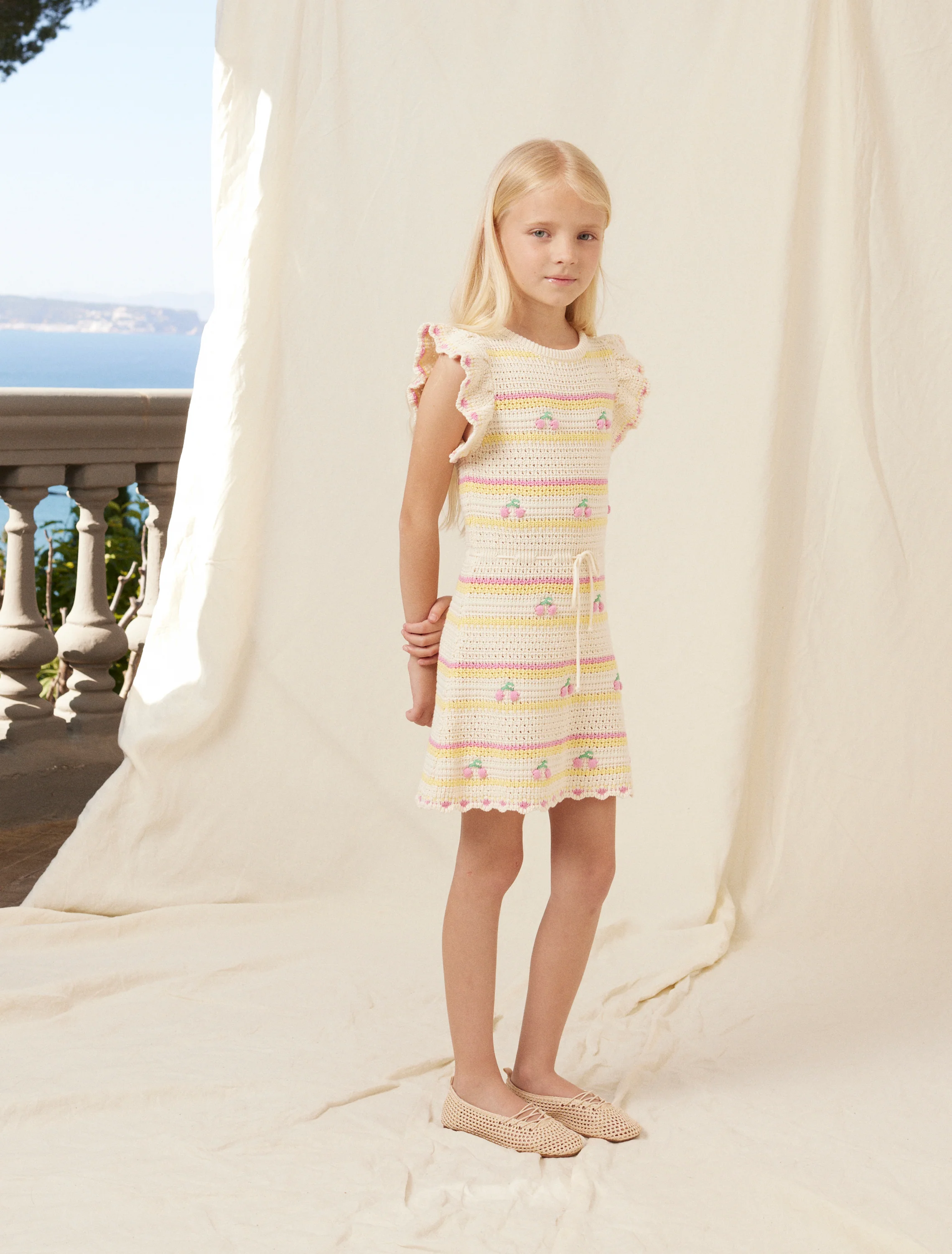 Paloma Dress in Cherry Stripe - Image 2