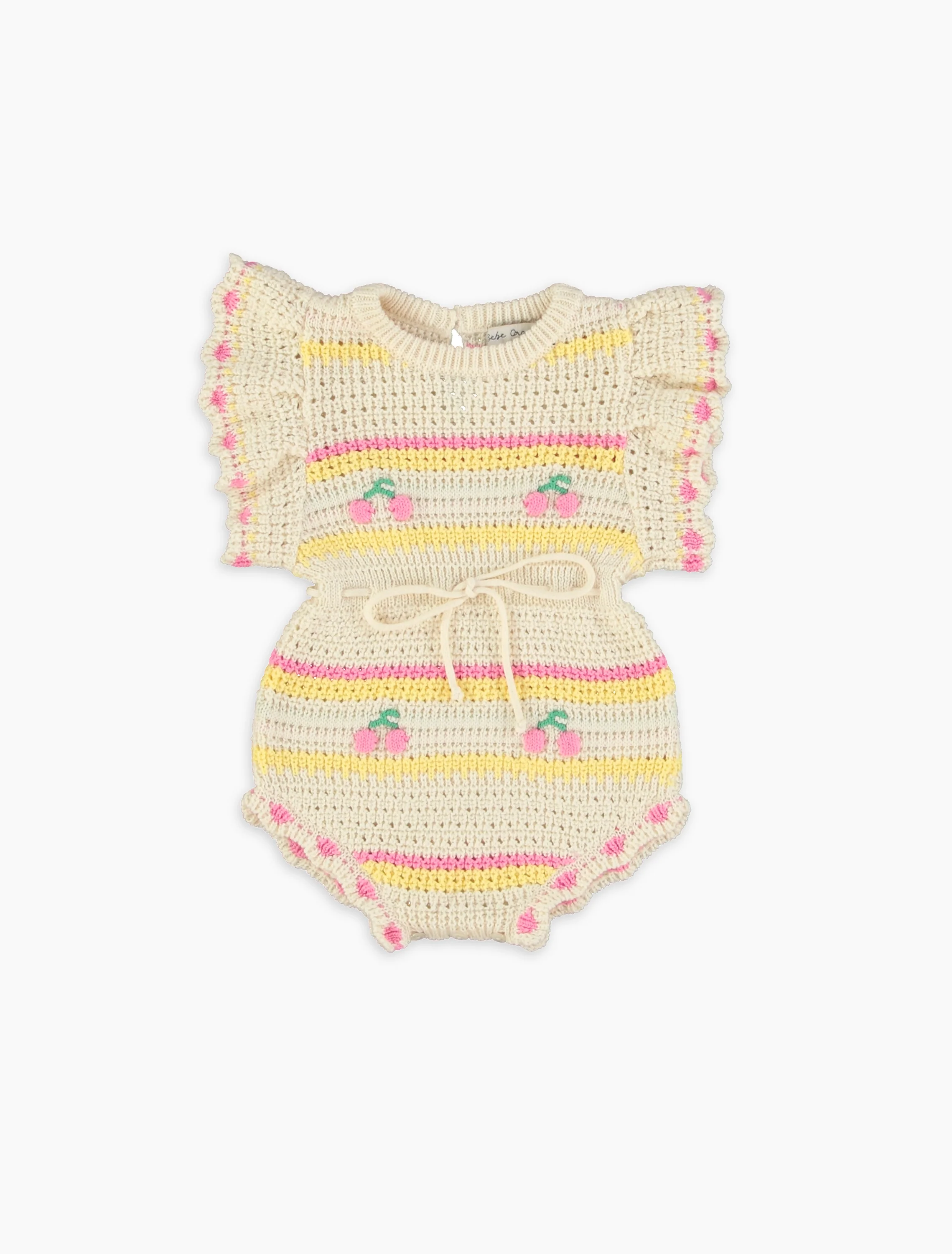 Paloma Romper in Cherry Stripe
