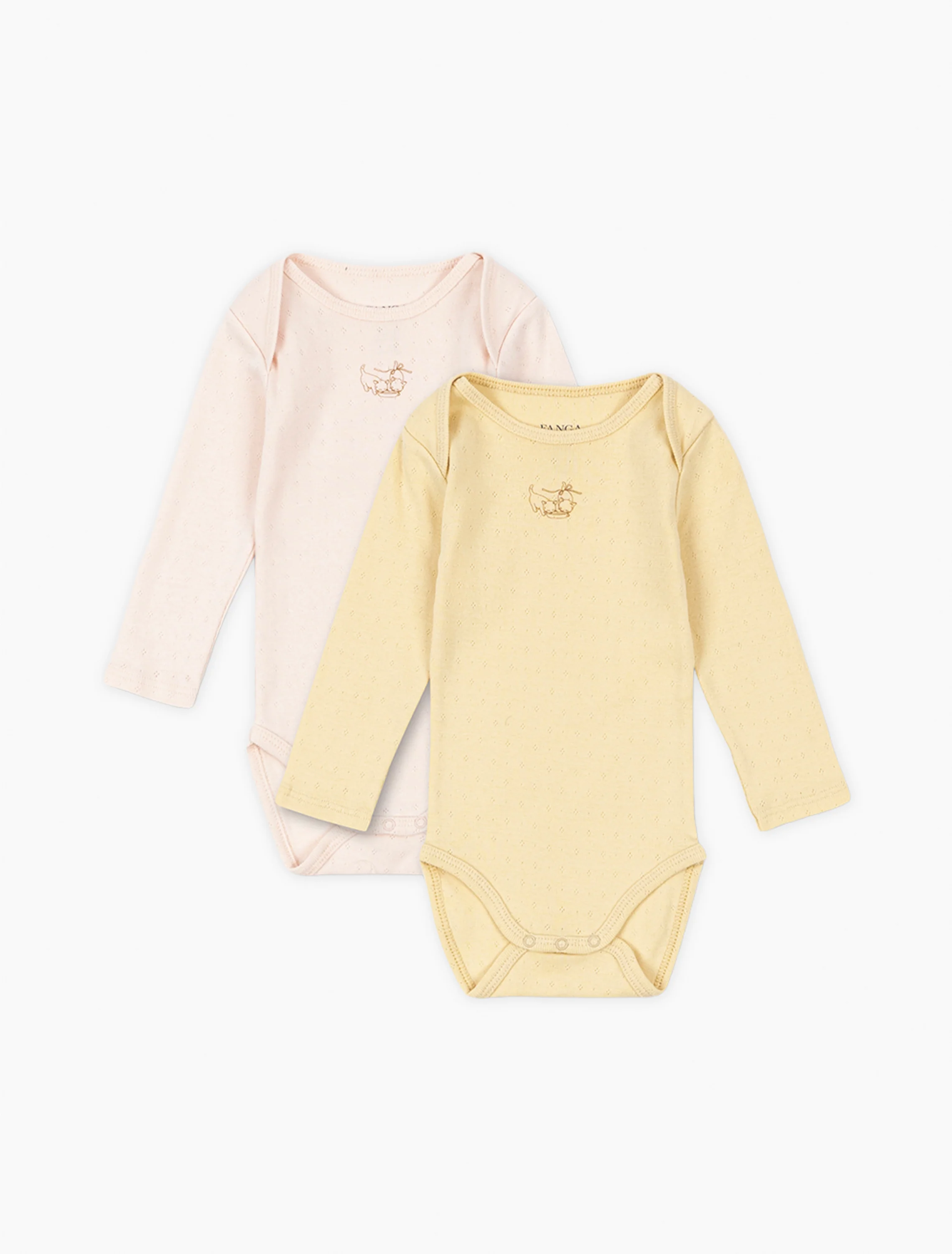 Perla 2 Pack LS Bodysuit in Banana Crepe/Creole Pink