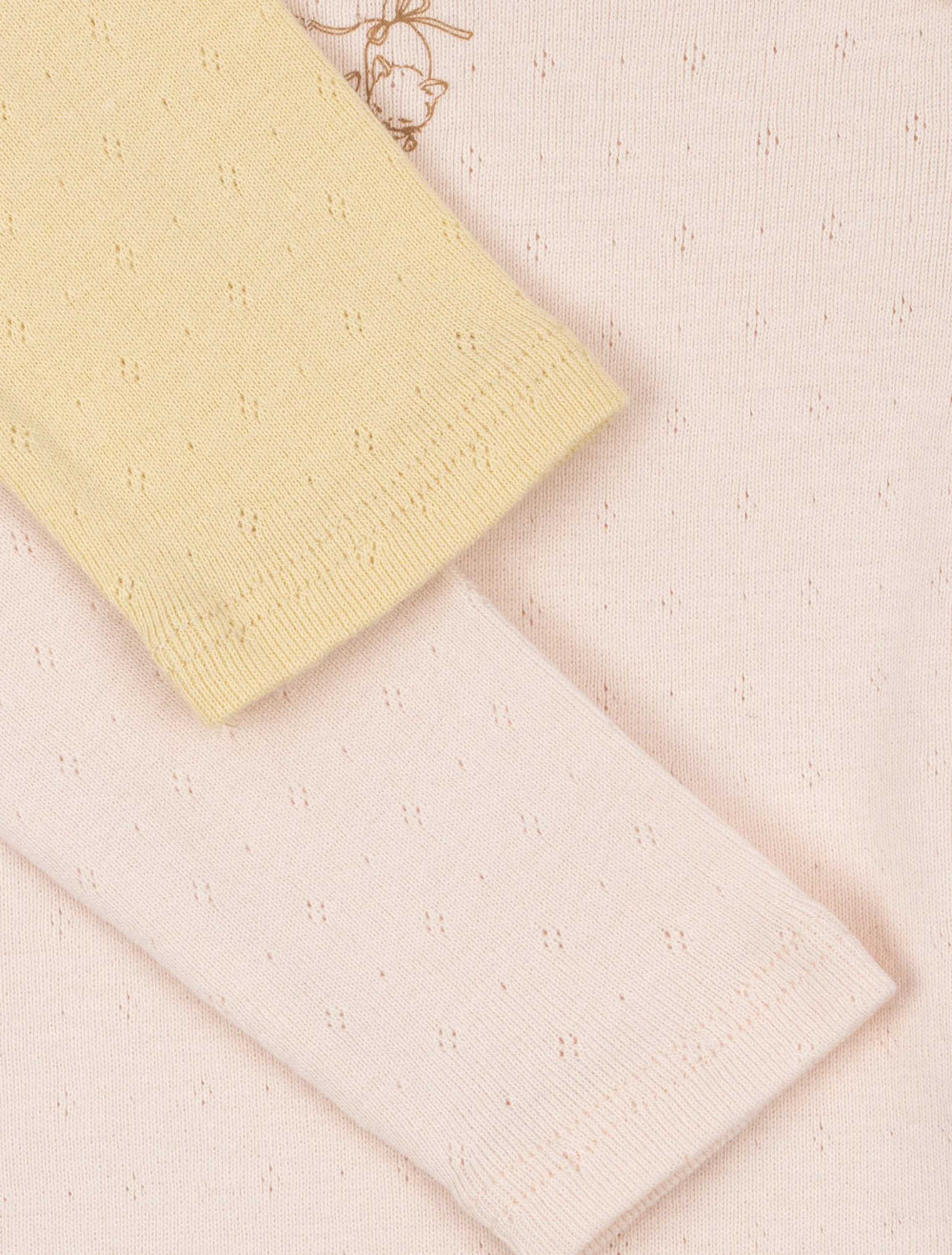 Perla 2 Pack LS Bodysuit in Banana Crepe/Creole Pink - Image 6