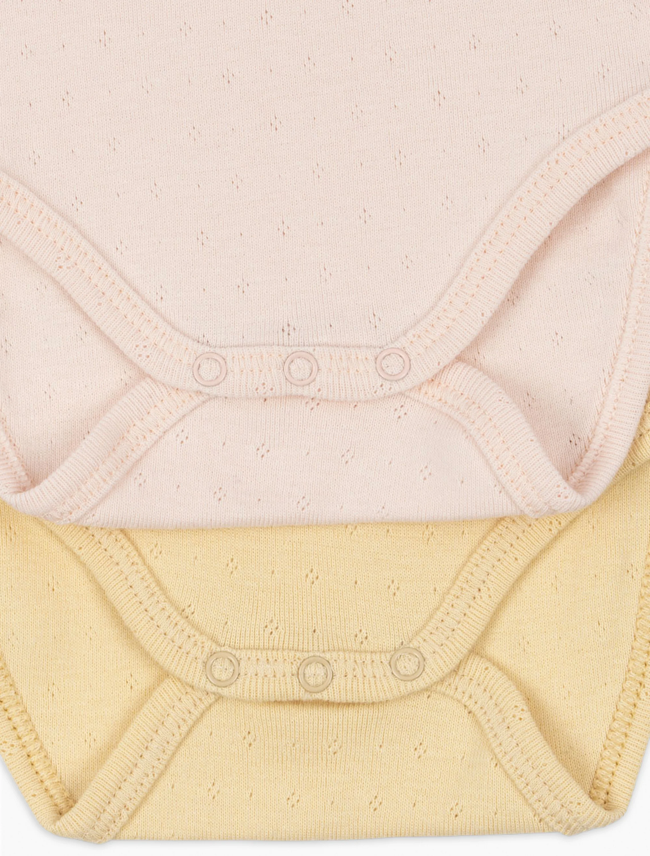 Perla 2 Pack LS Bodysuit in Banana Crepe/Creole Pink - Image 7