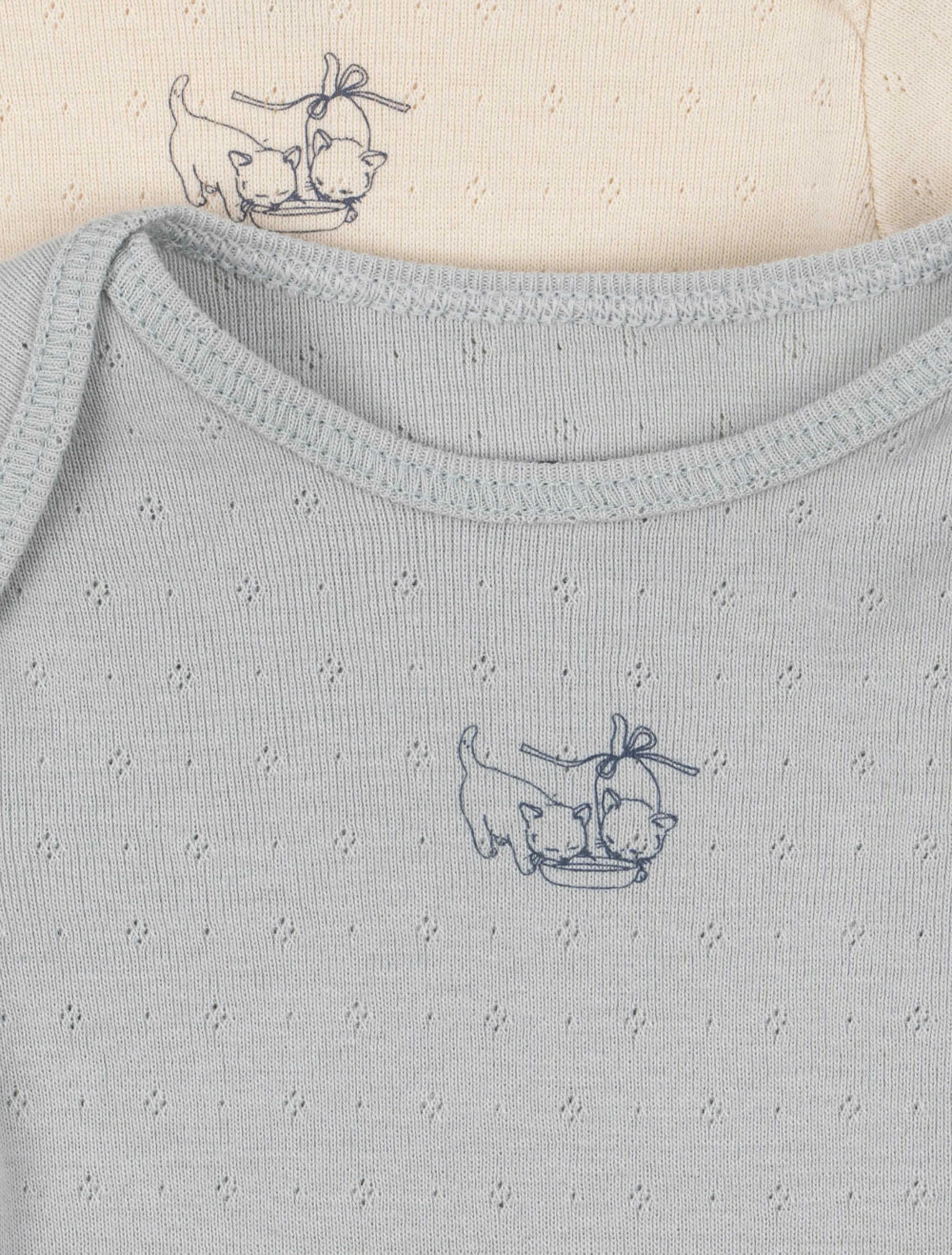 Perla 2 Pack LS Bodysuit in Buttercream/Pearl Blue - Image 5