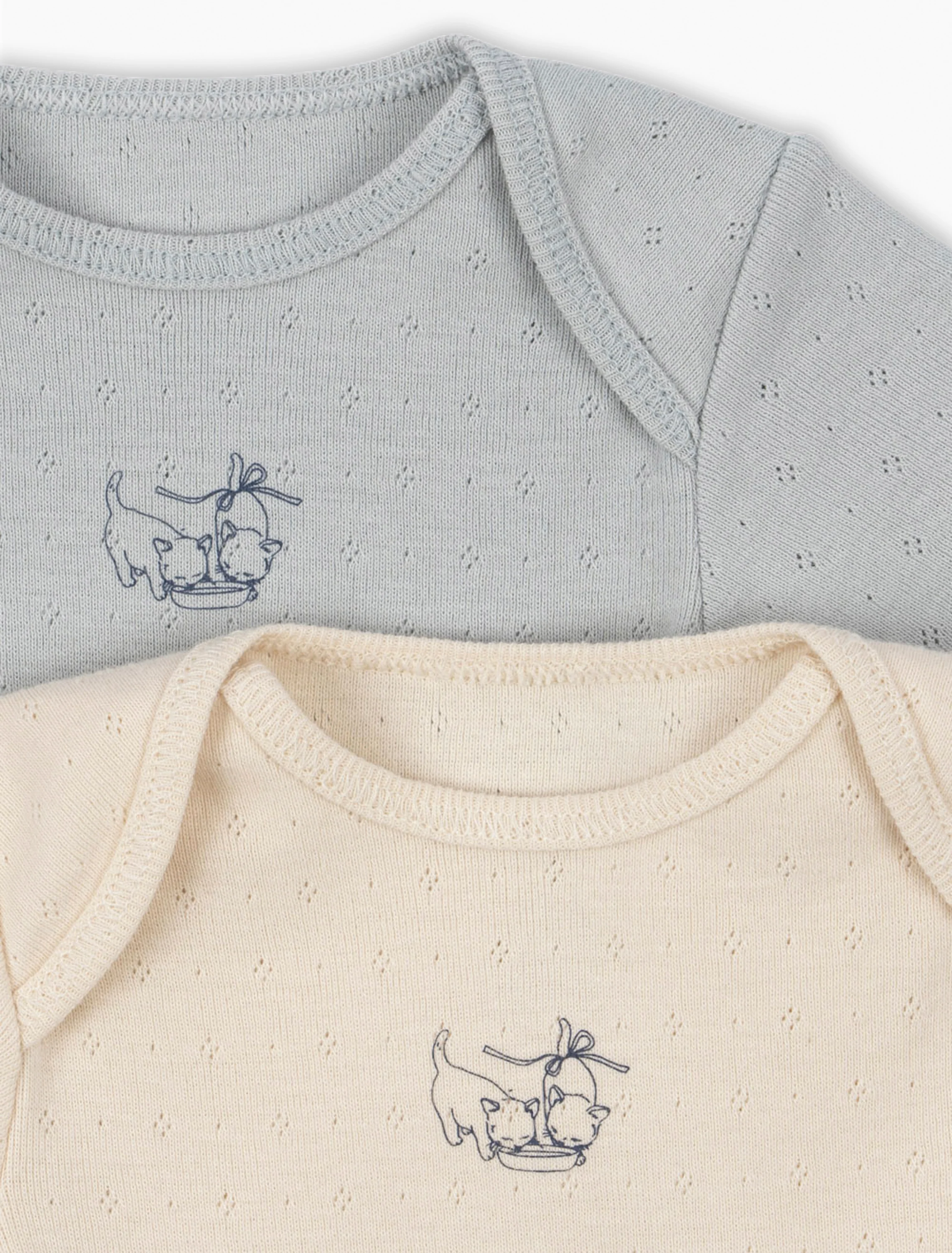 Perla 2 Pack SS Bodysuit in Buttercream/Pearl Blue - Image 5