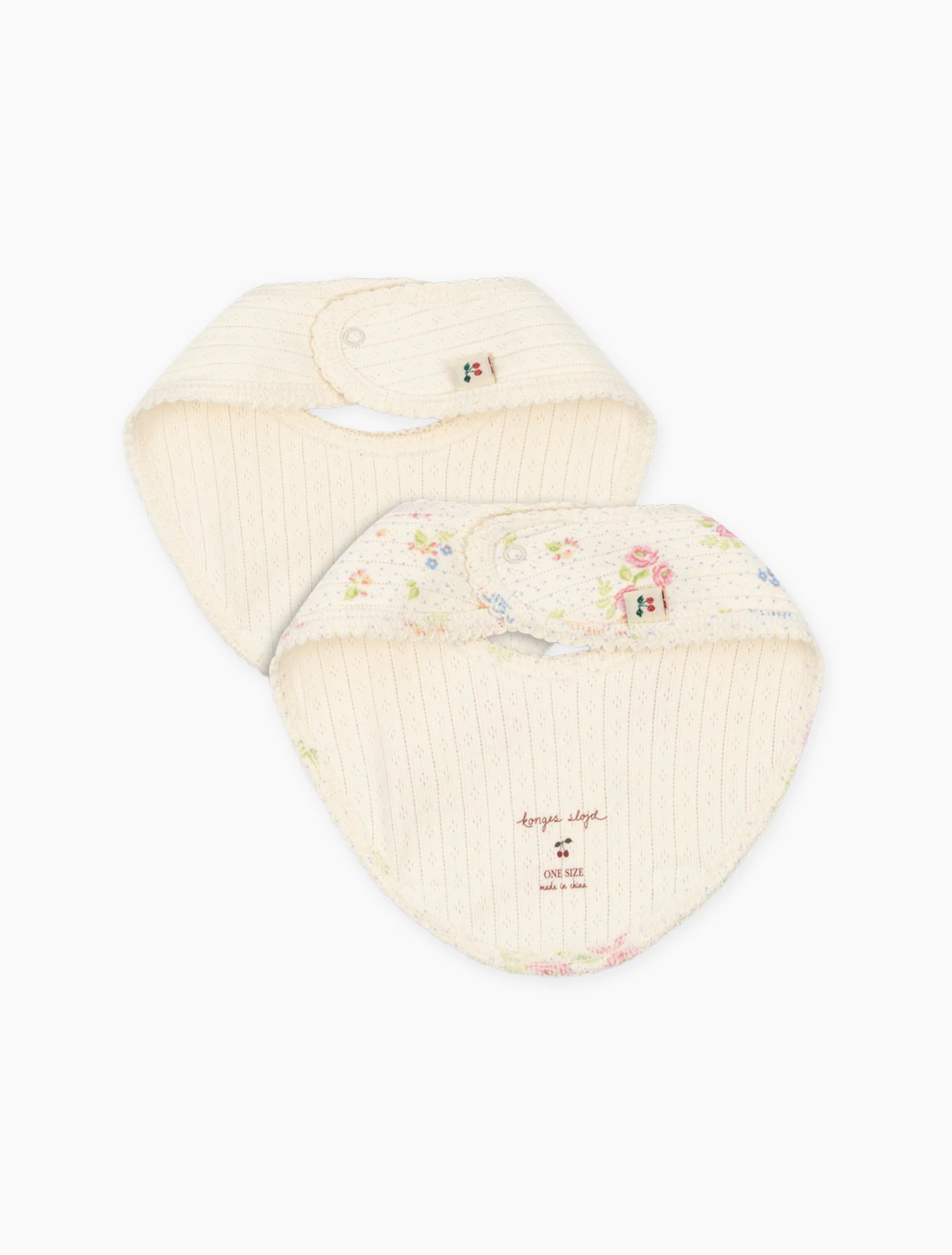 Pointelle Minnie Frill Bib - 2 Pack in Nonoka - Image 2