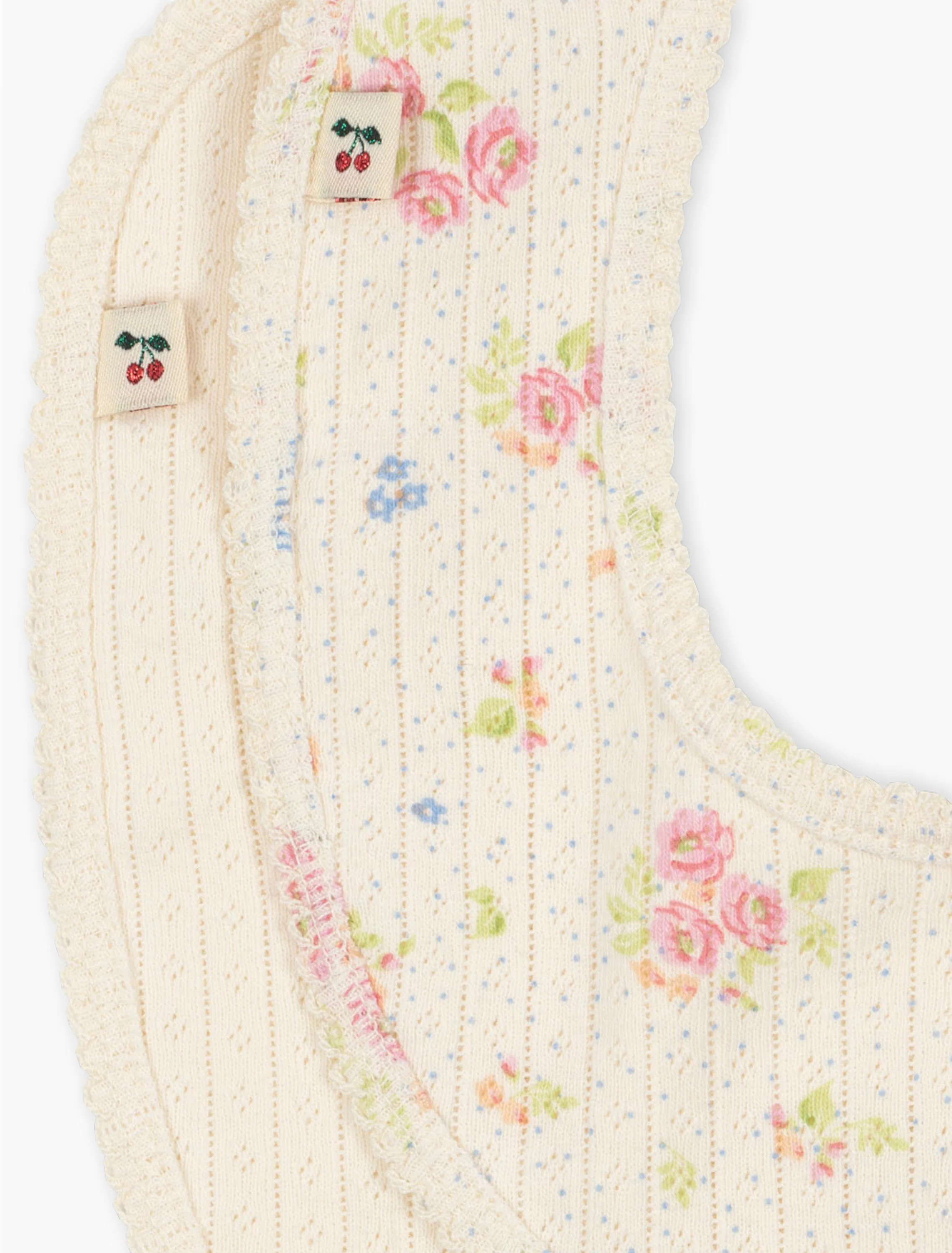 Pointelle Minnie Frill Bib - 2 Pack in Nonoka - Image 3