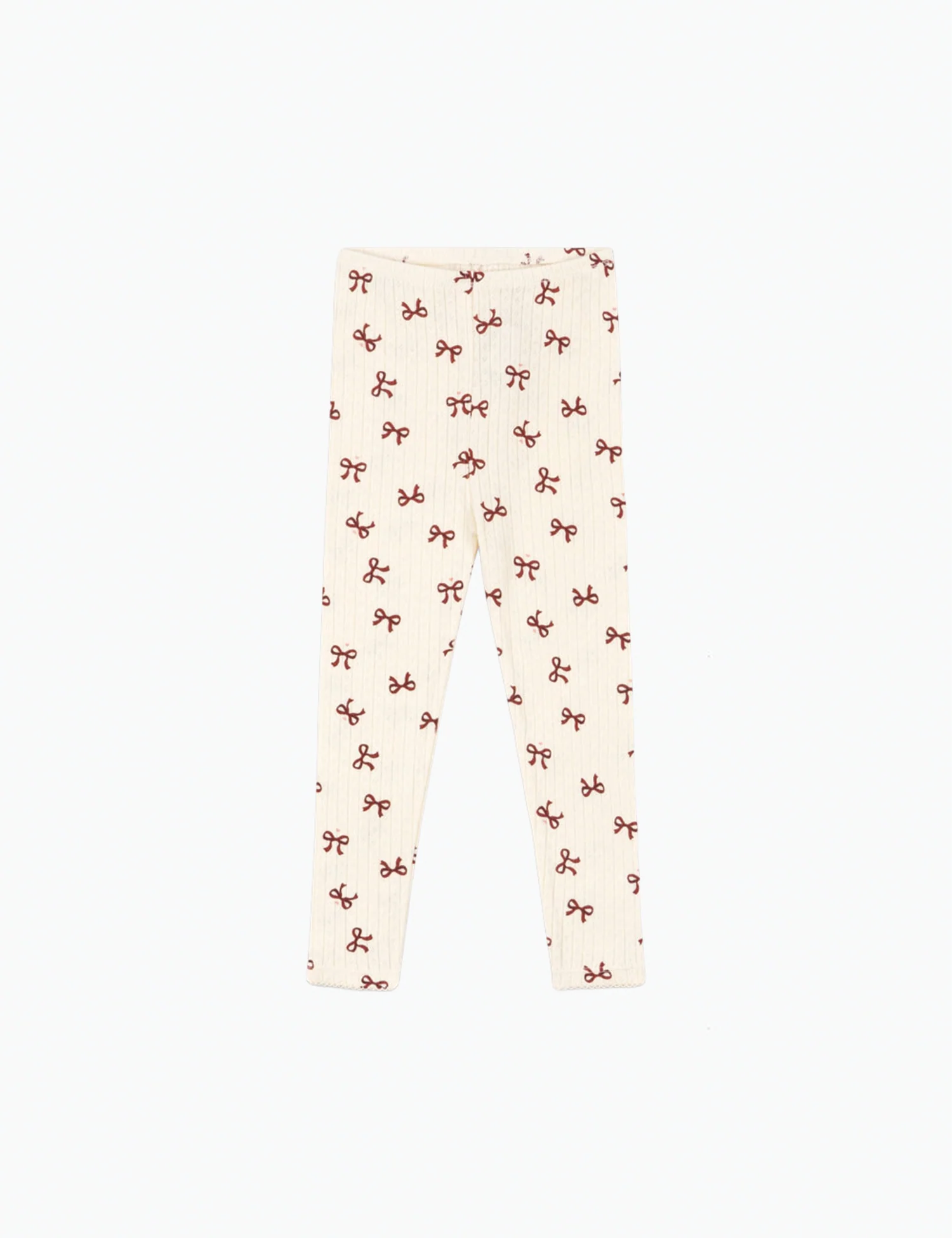 Pointelle Minnie Leggings in Bow Rouge