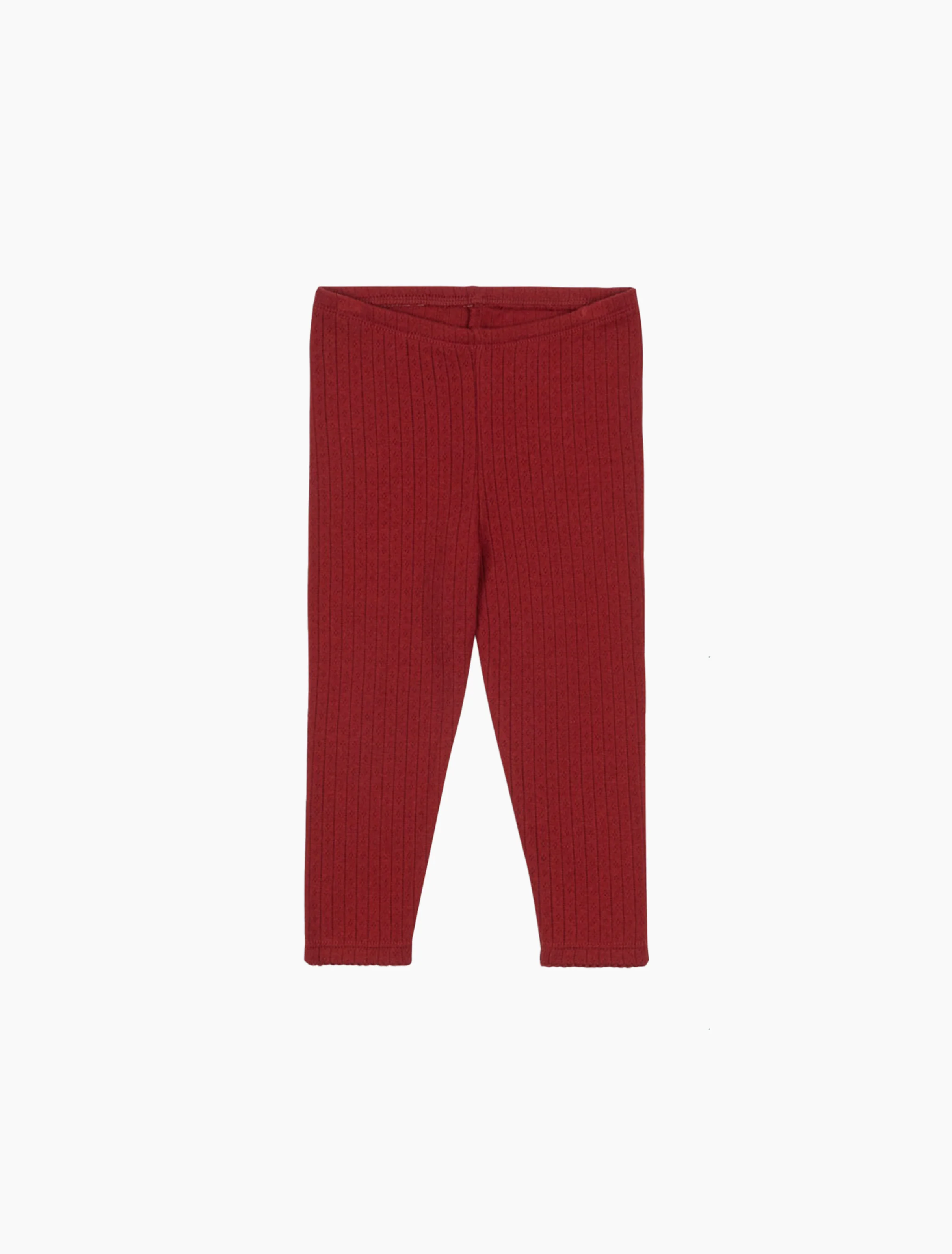 Pointelle Minnie Leggings in Red Dahlia