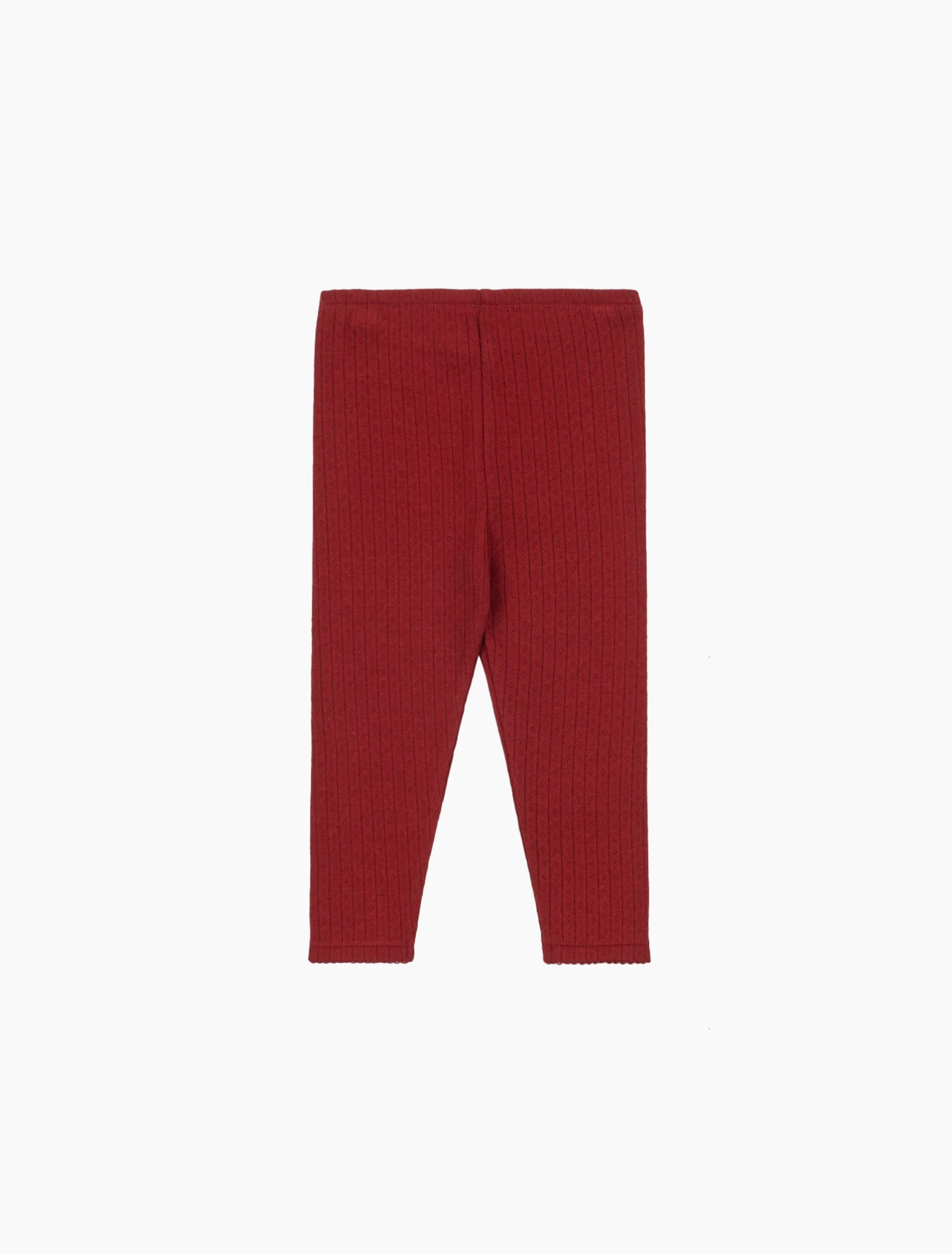 Pointelle Minnie Leggings in Red Dahlia - Image 2
