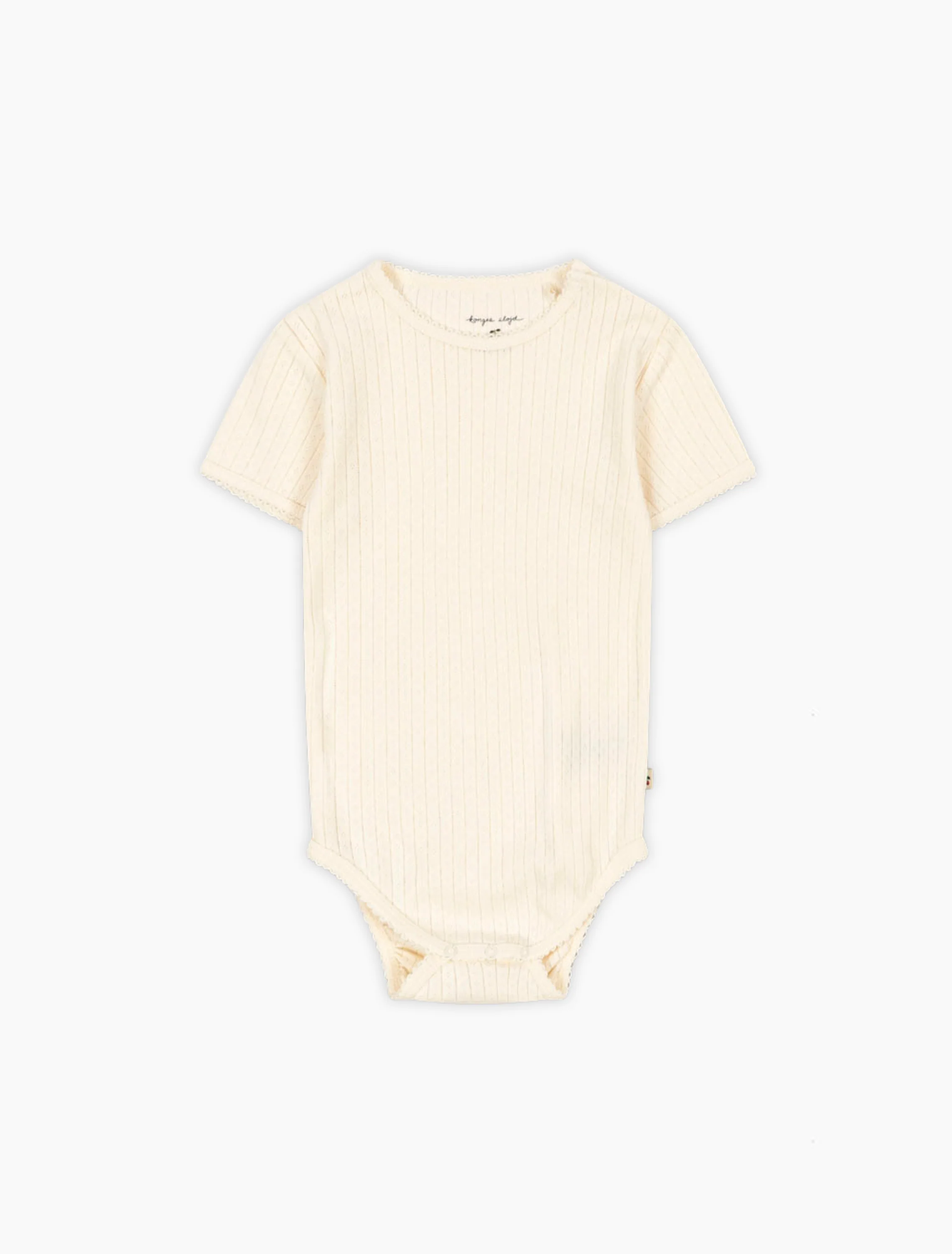 Pointelle Minnie SS Bodysuit in Antique White