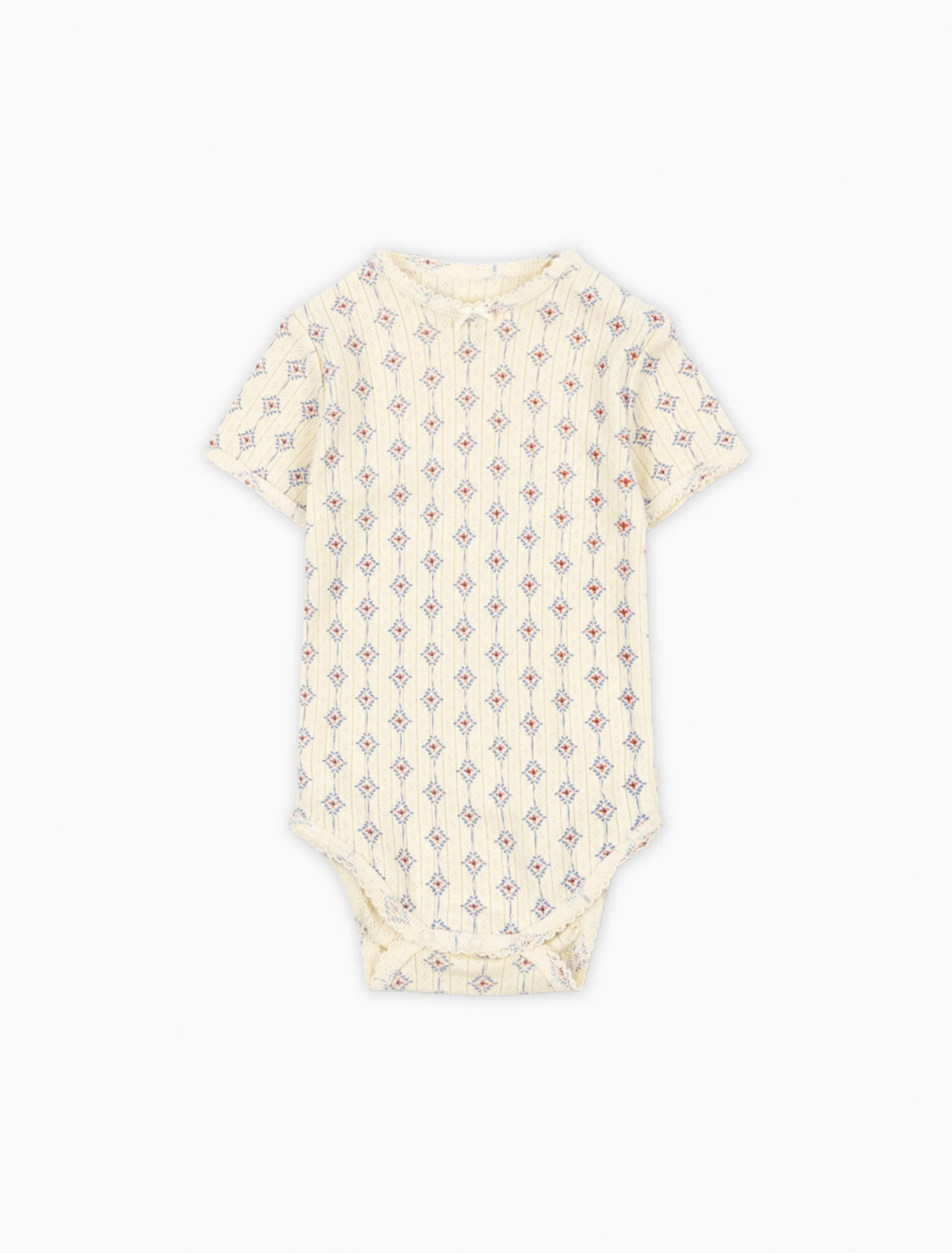 Pointelle Minnie SS Bodysuit in Muro Blu