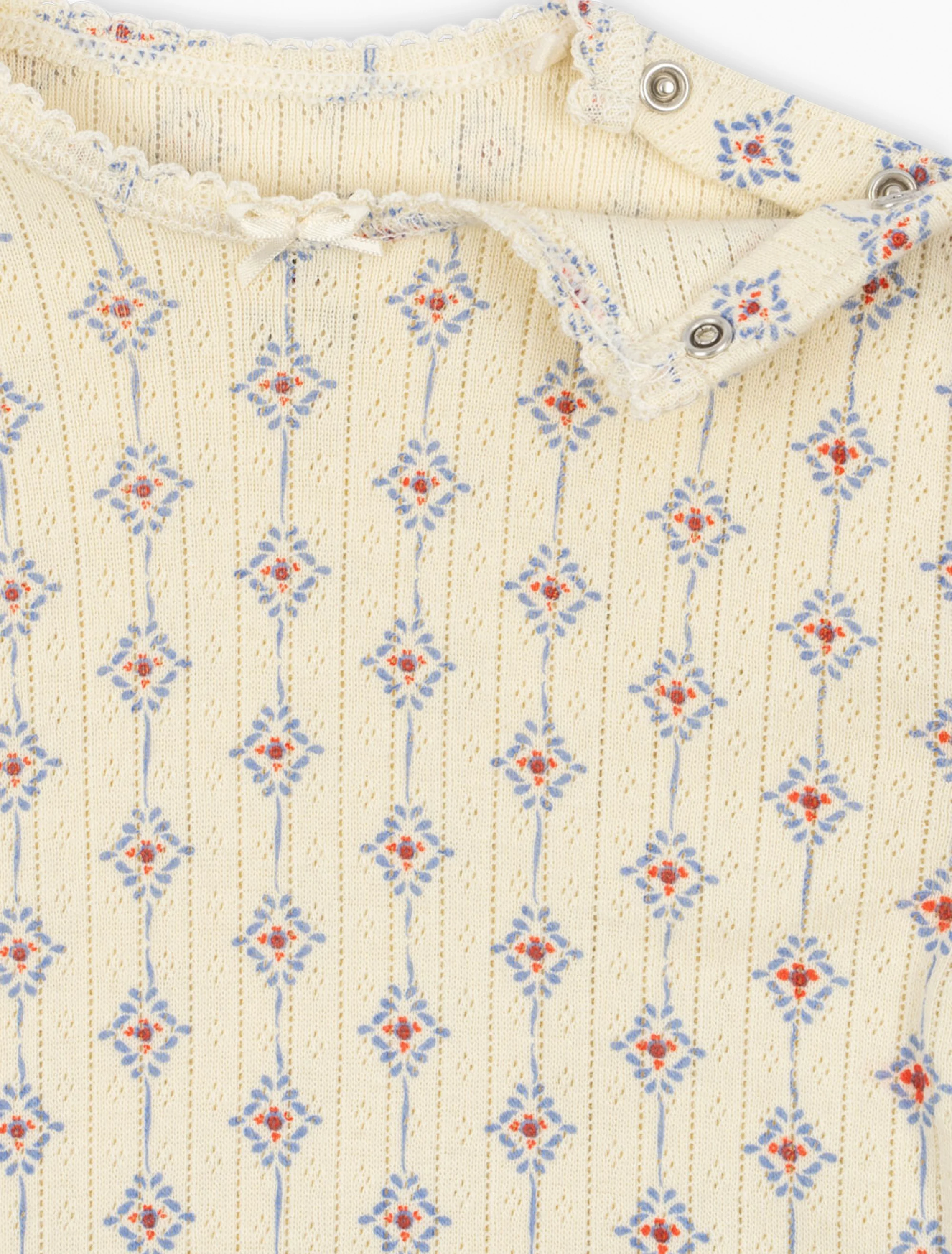 Pointelle Minnie SS Bodysuit in Muro Blu - Image 3