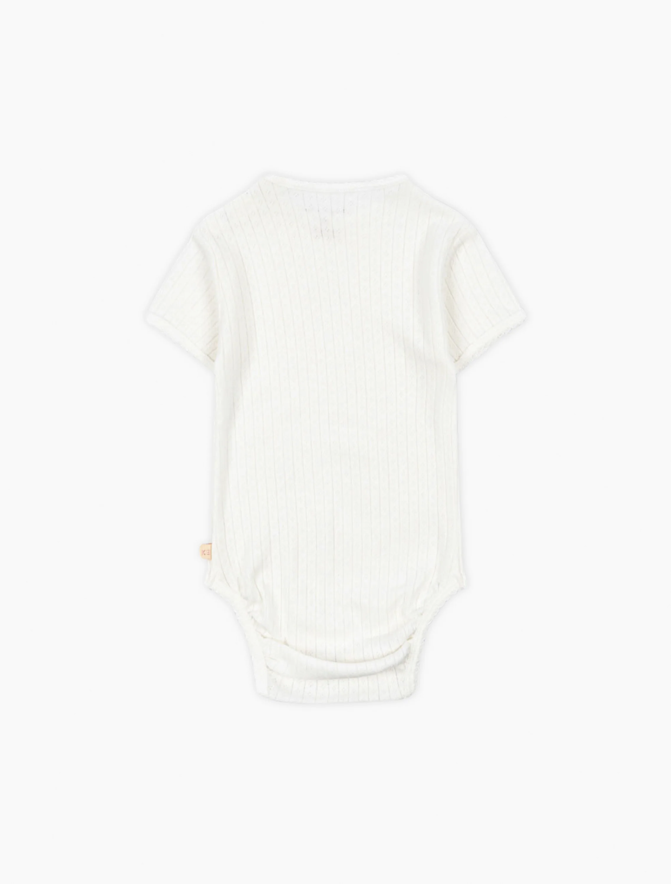 Pointelle Minnie SS Bodysuit in Optic White - Image 2
