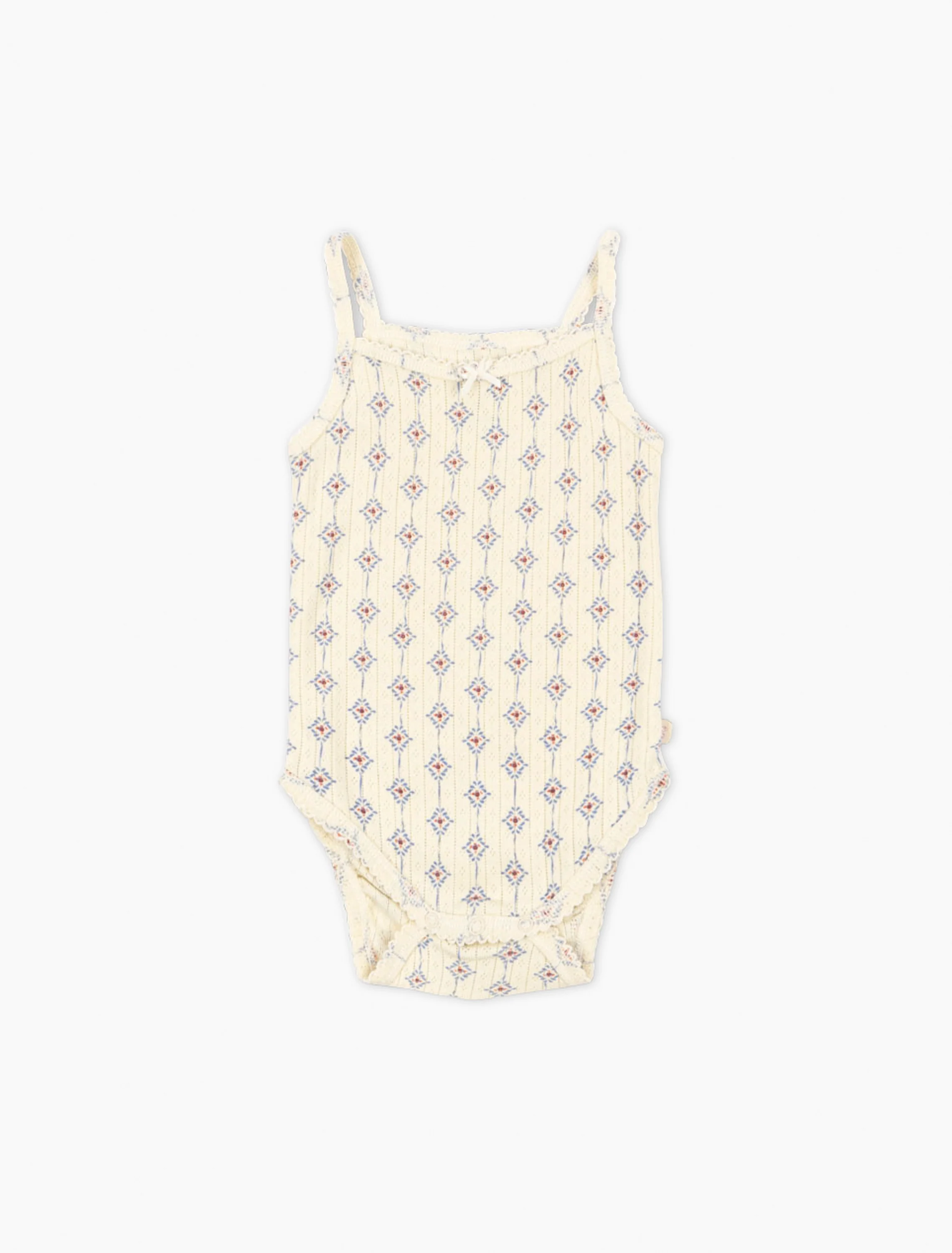 Pointelle Minnie Tank Bodysuit in Muro Blu