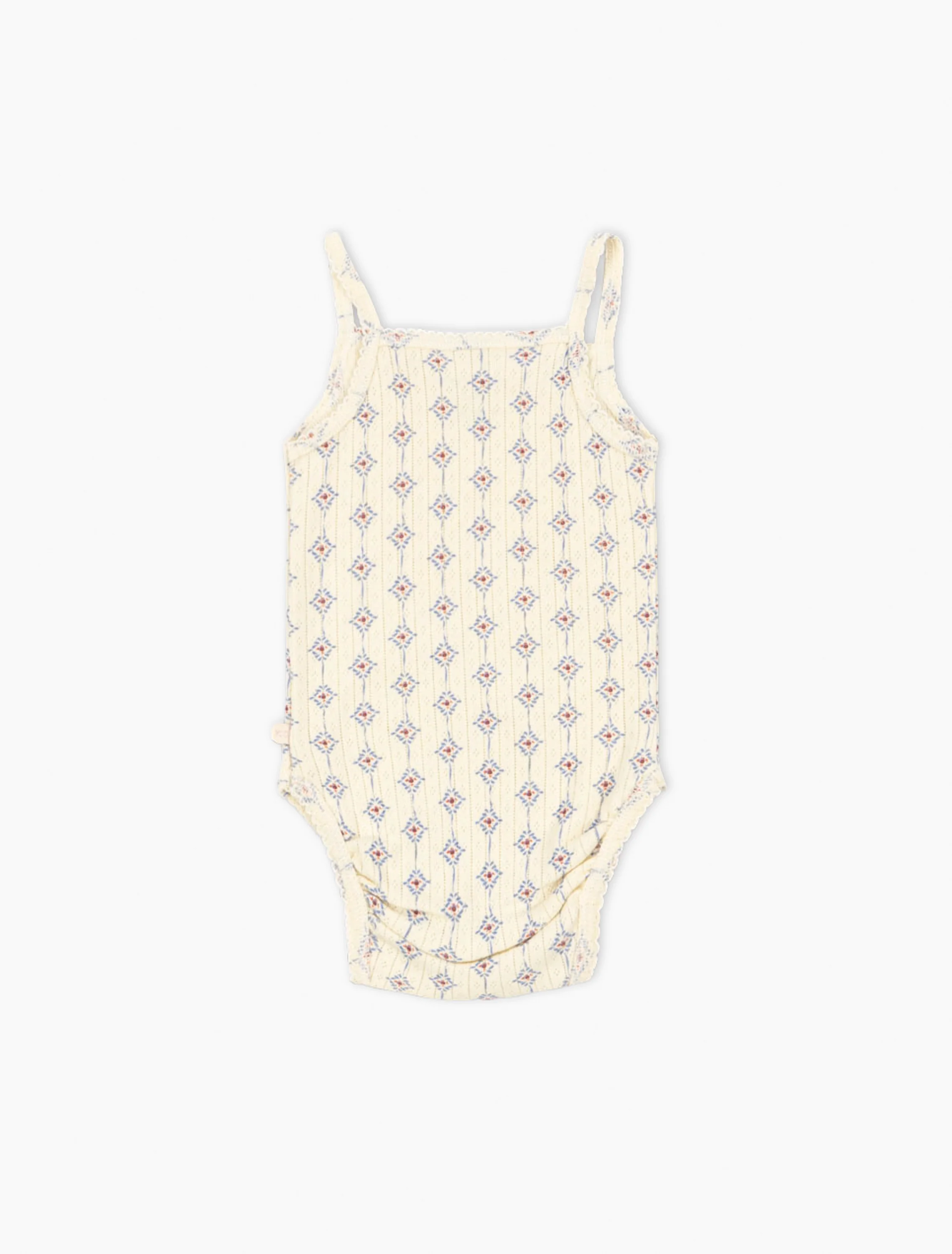 Pointelle Minnie Tank Bodysuit in Muro Blu - Image 2