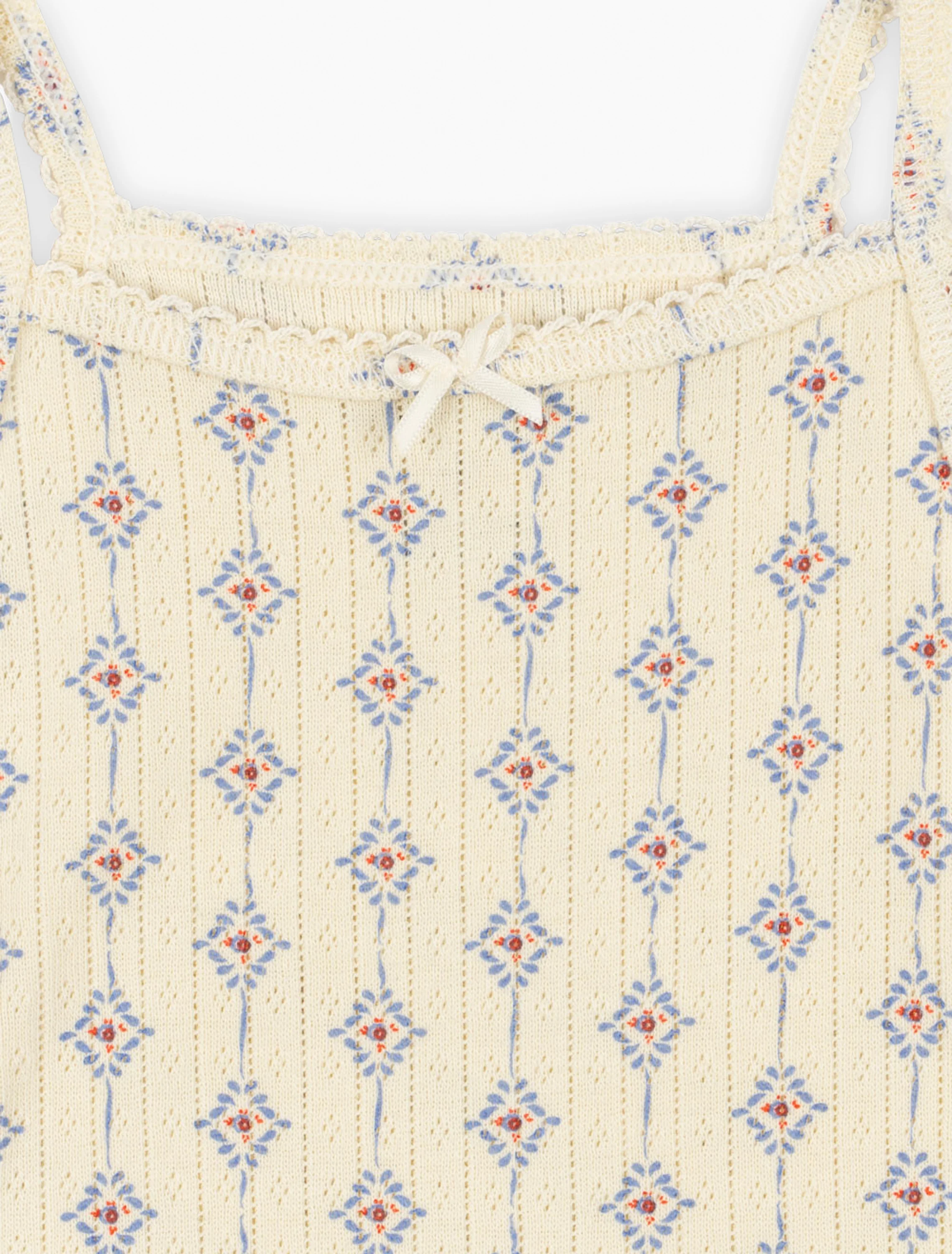 Pointelle Minnie Tank Bodysuit in Muro Blu - Image 3
