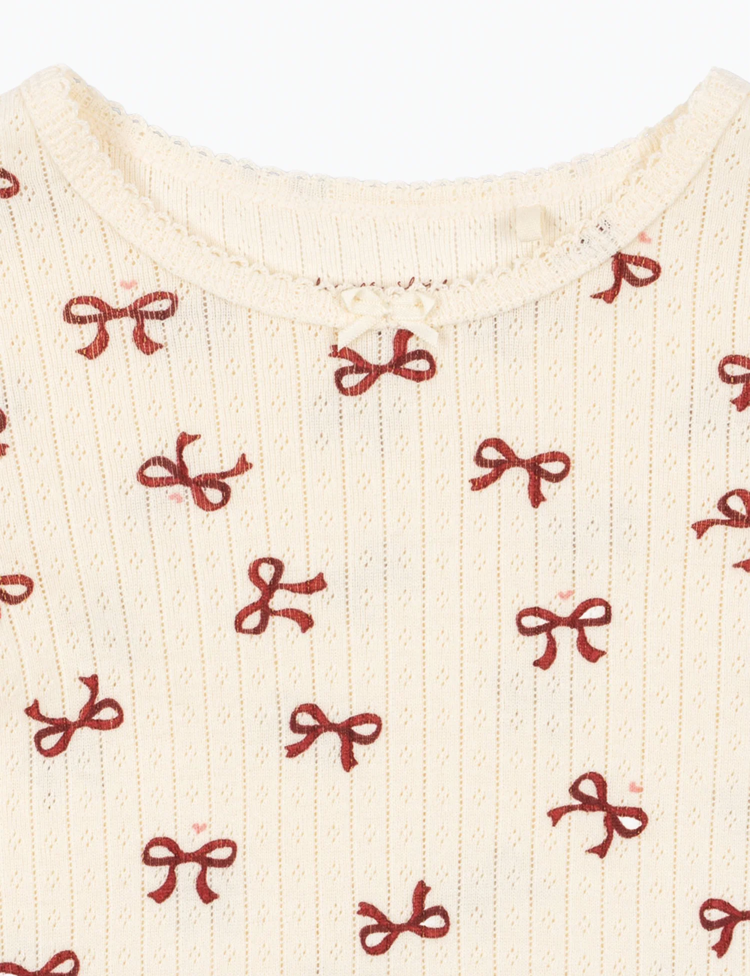 Pointelle Minnie Top in Bow Rouge - Image 3