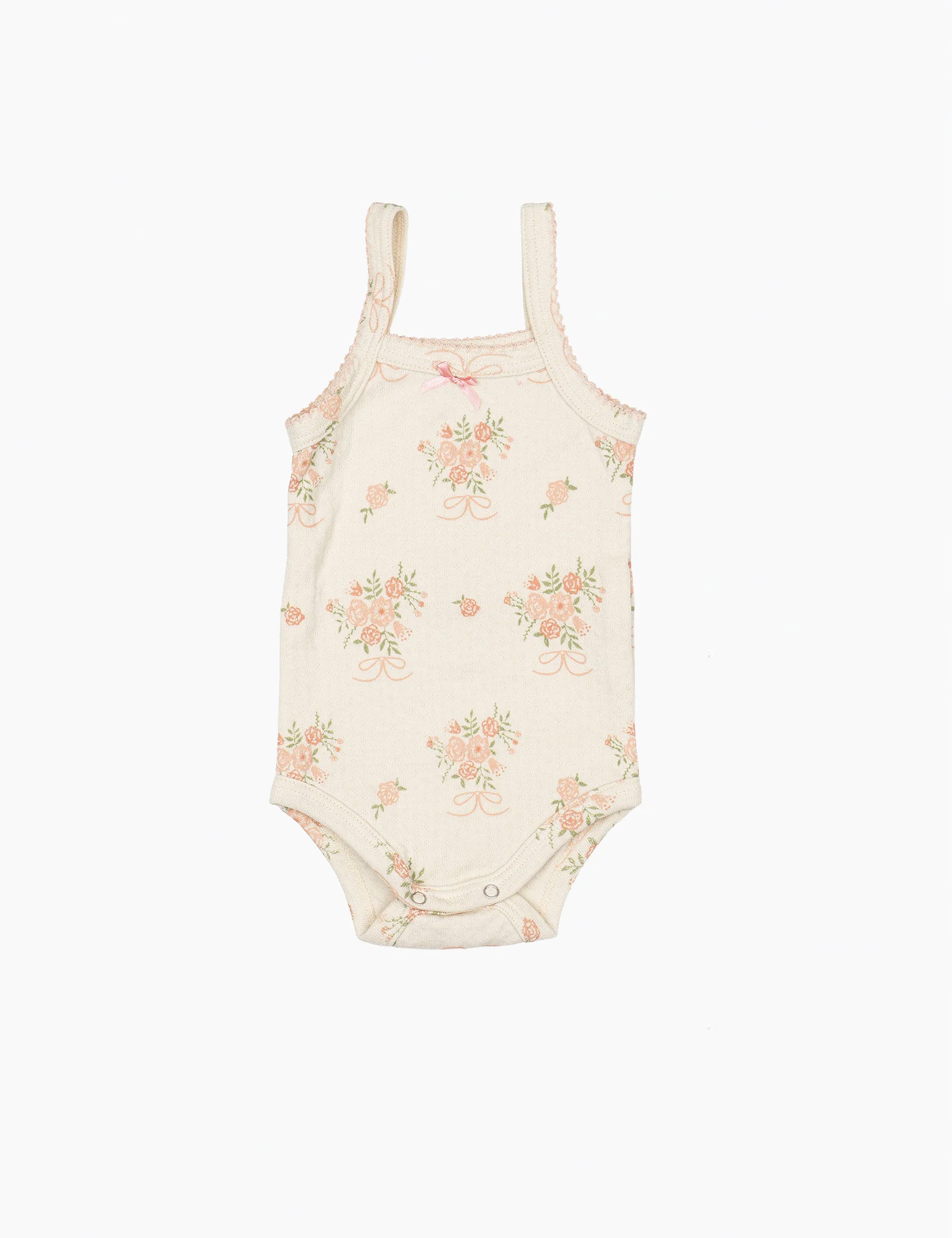 Pointelle Strap Onesie in Parfait Pink