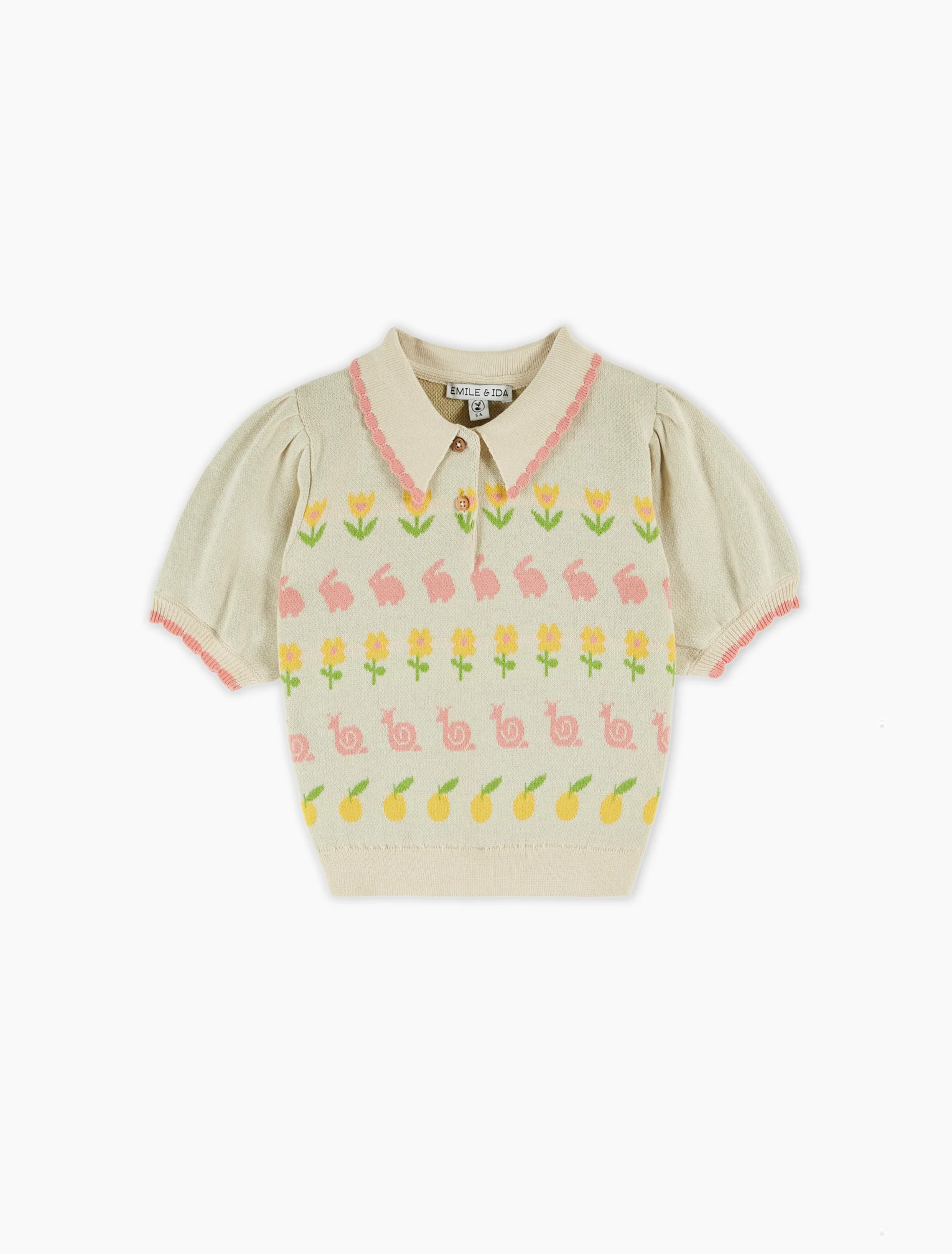 Polo Sweater in Light Beige