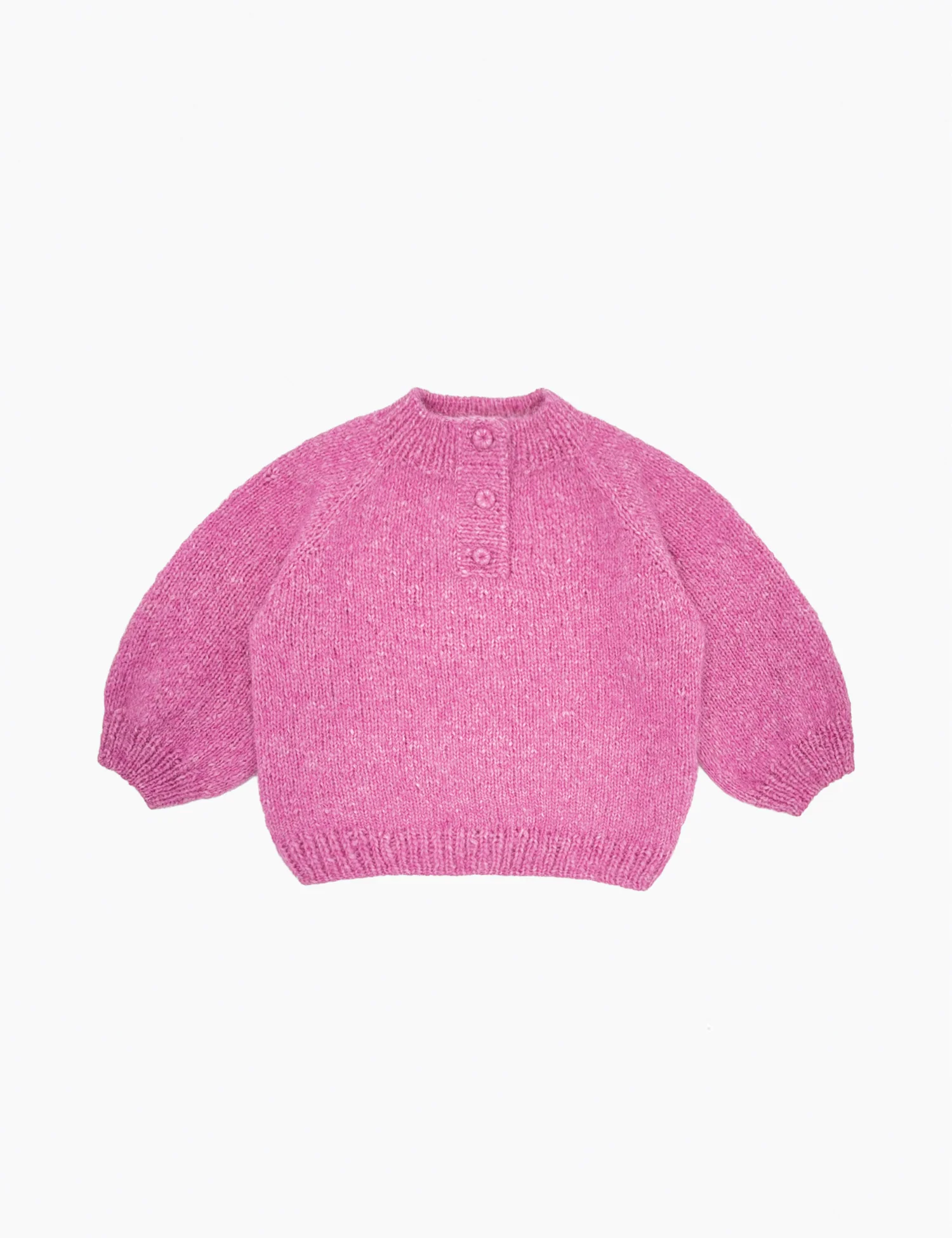 Quarter Button Sweater in Bubblegum