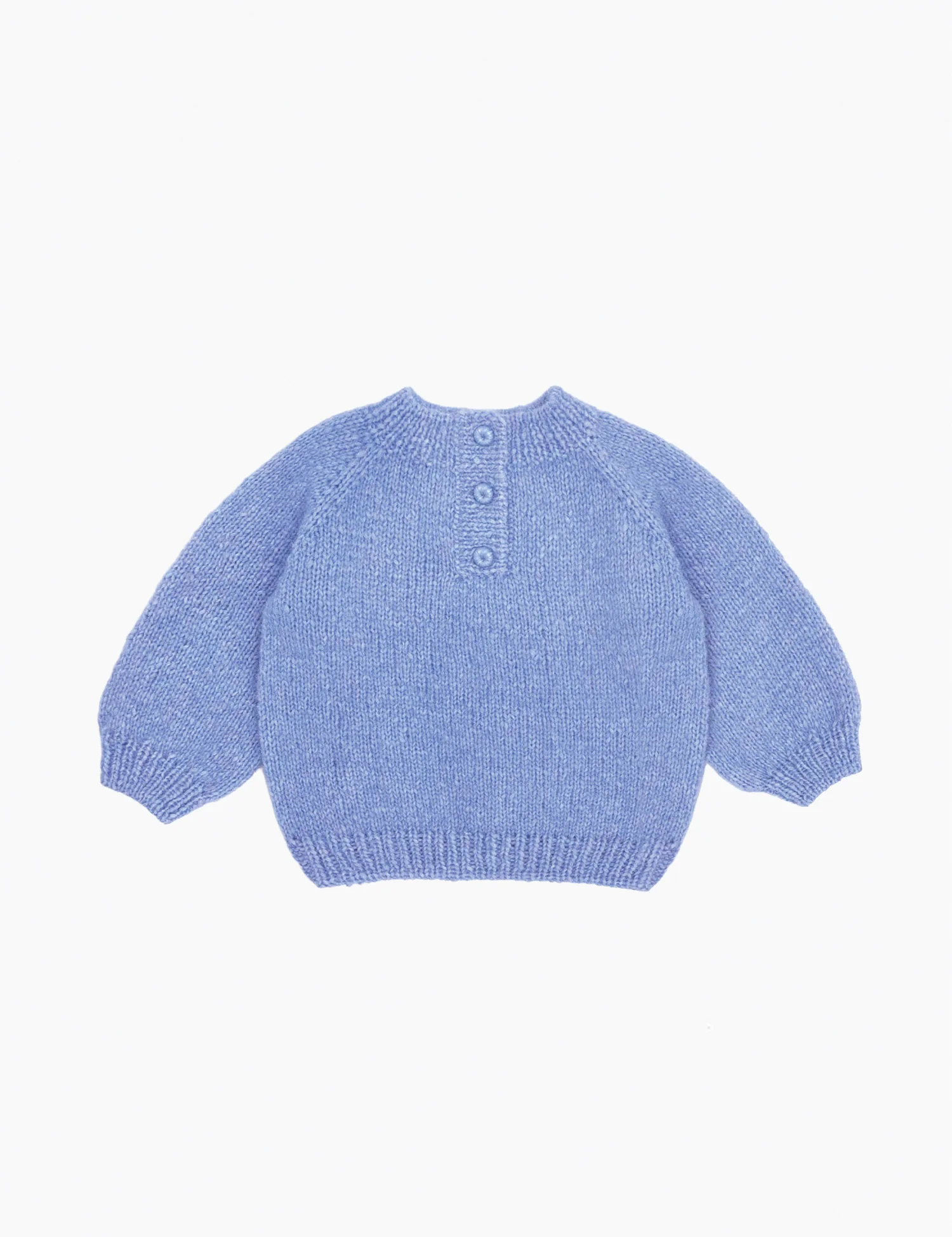 Quarter Button Sweater in Baby Blue