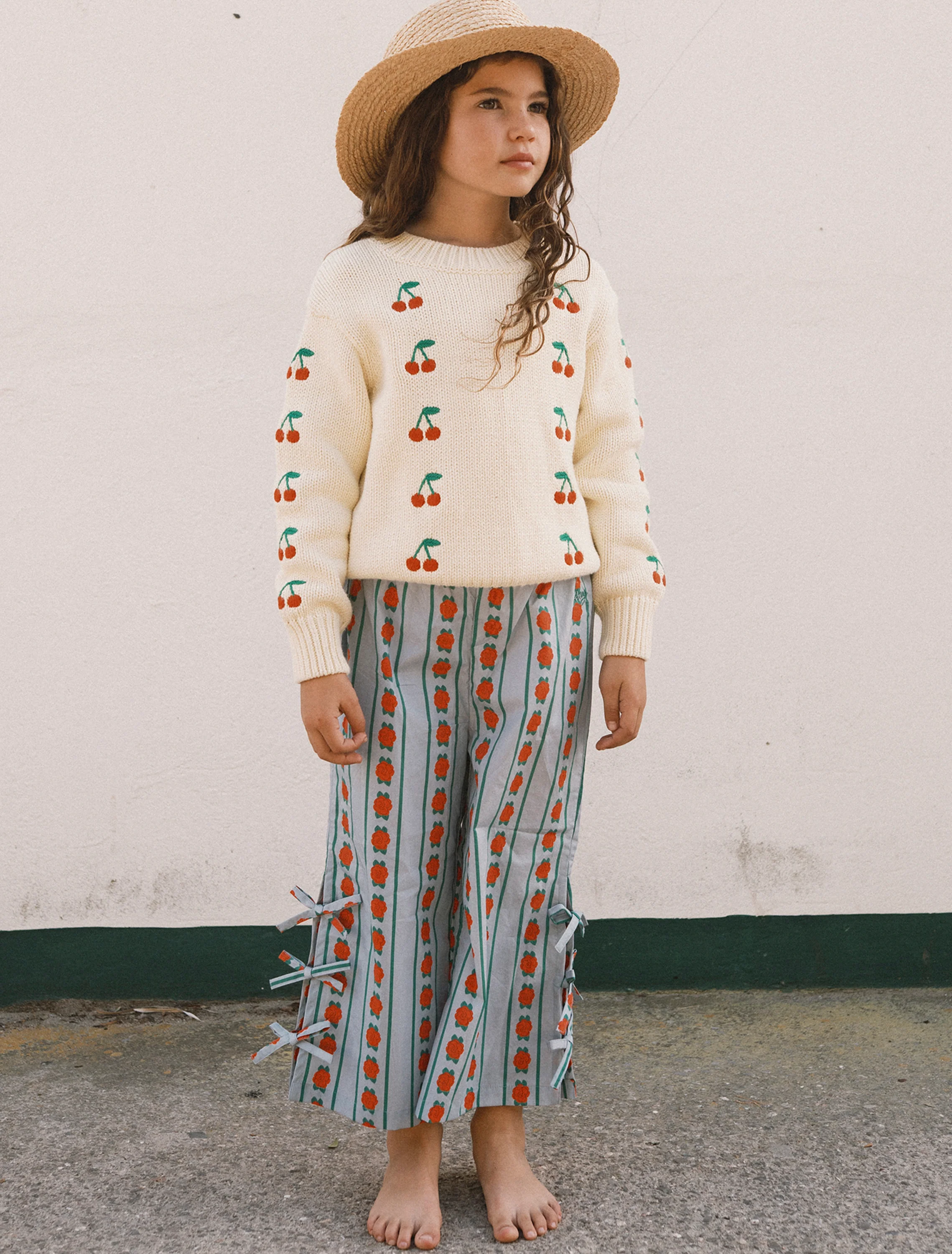 Rose Pattern Pant in Washed Blue - Image 3