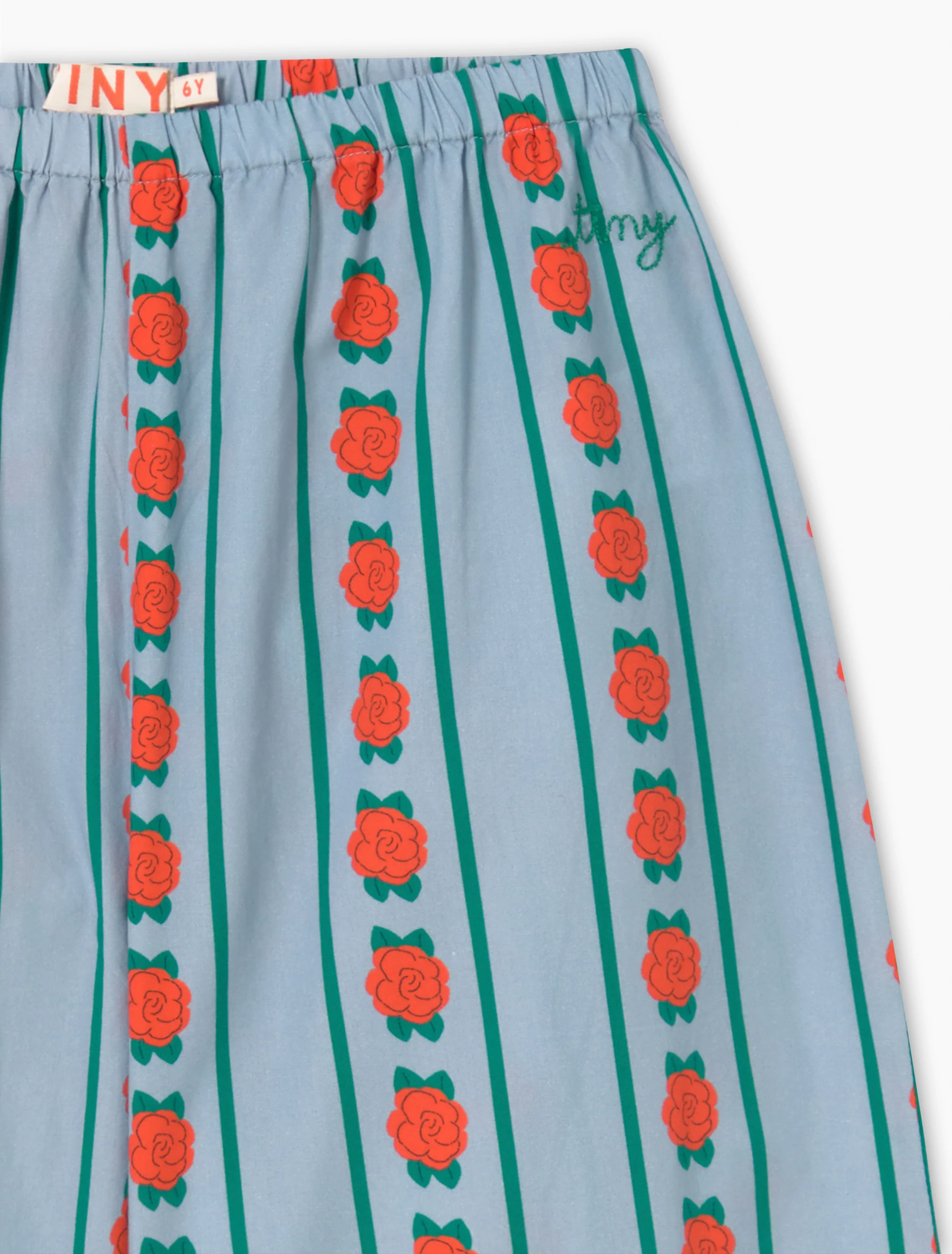 Rose Pattern Pant in Washed Blue - Image 6