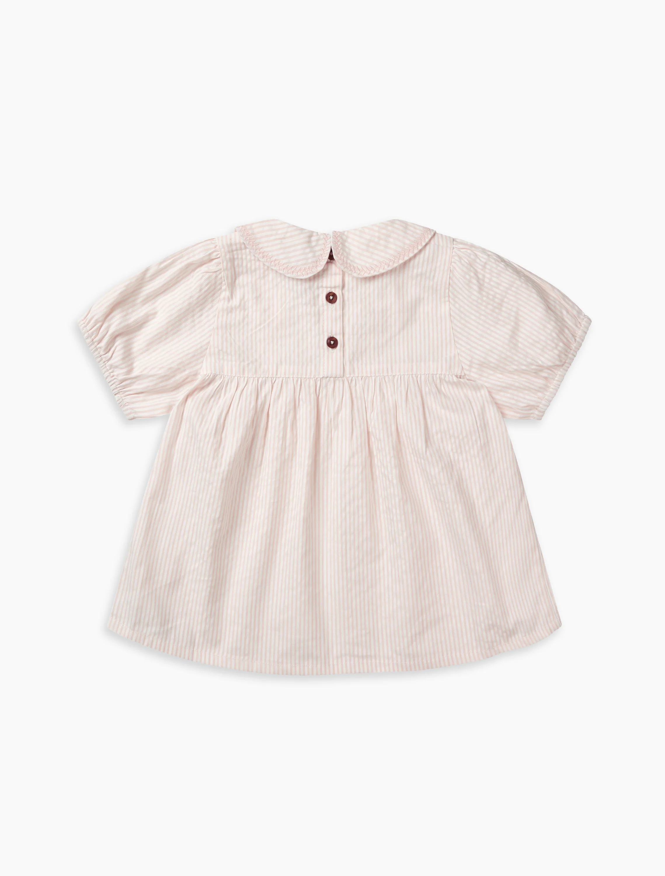 Seersucker Blouse in Dusty Rose/Cream Stripe - Image 9
