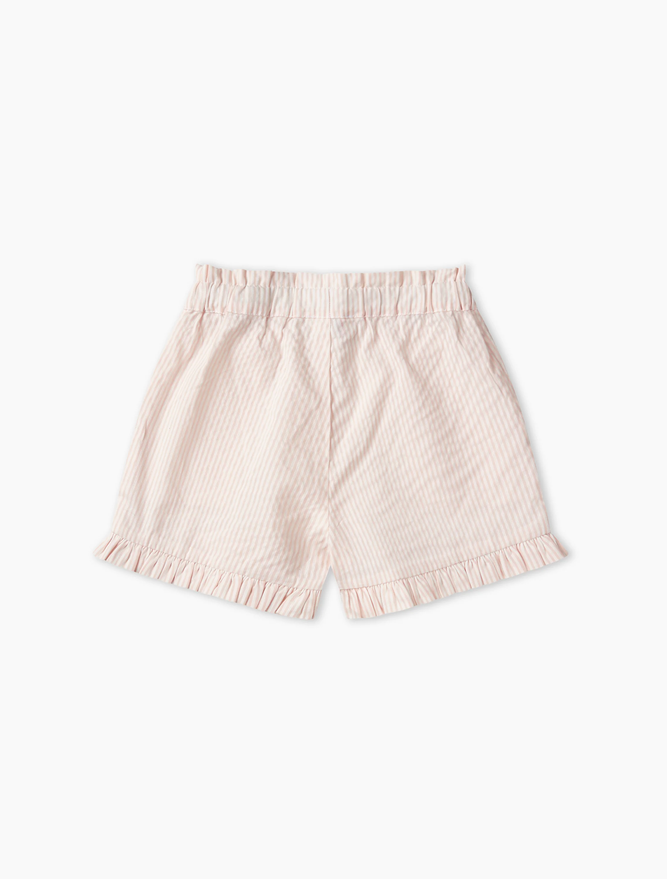 Seersucker Girly Shorts in Dusty Rose/Cream Stripe - Image 6