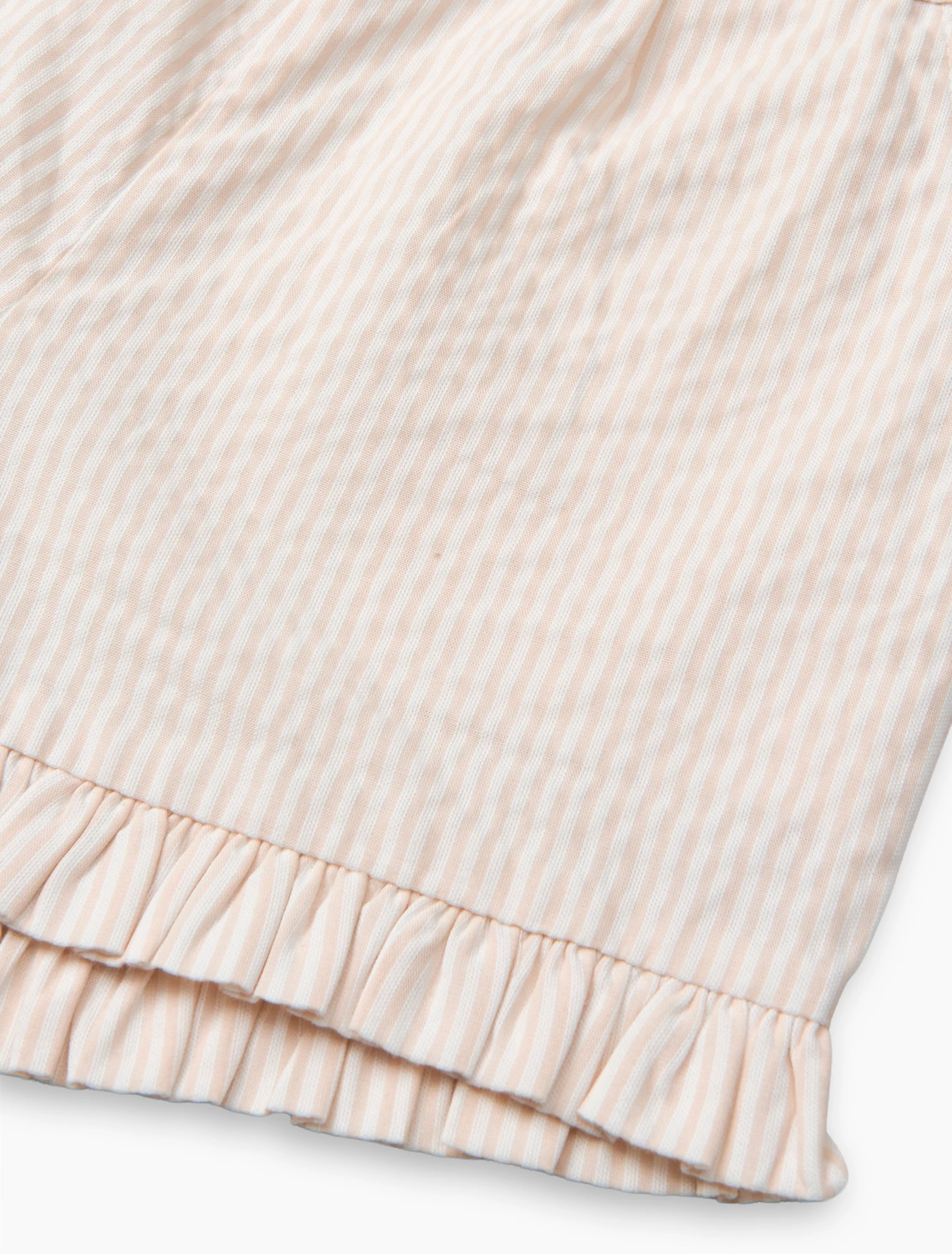 Seersucker Girly Shorts in Dusty Rose/Cream Stripe - Image 7