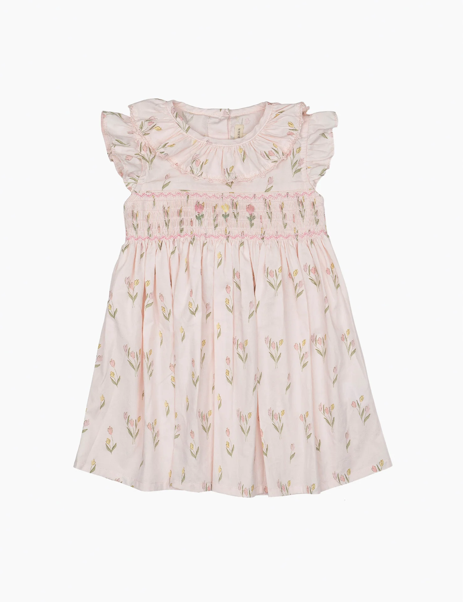 Smock Flutter Dress in Dancing Tulips