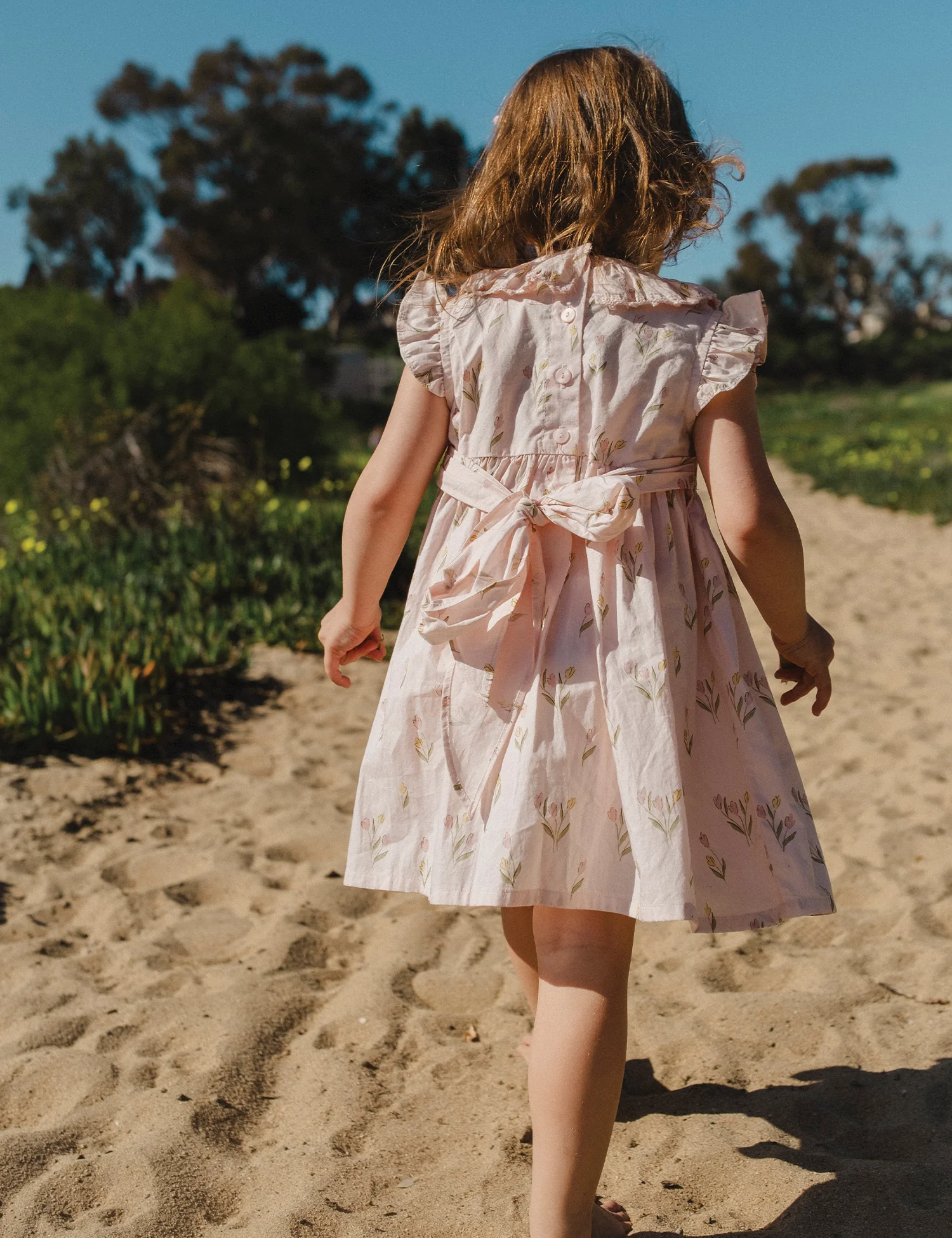 Smock Flutter Dress in Dancing Tulips - Image 3