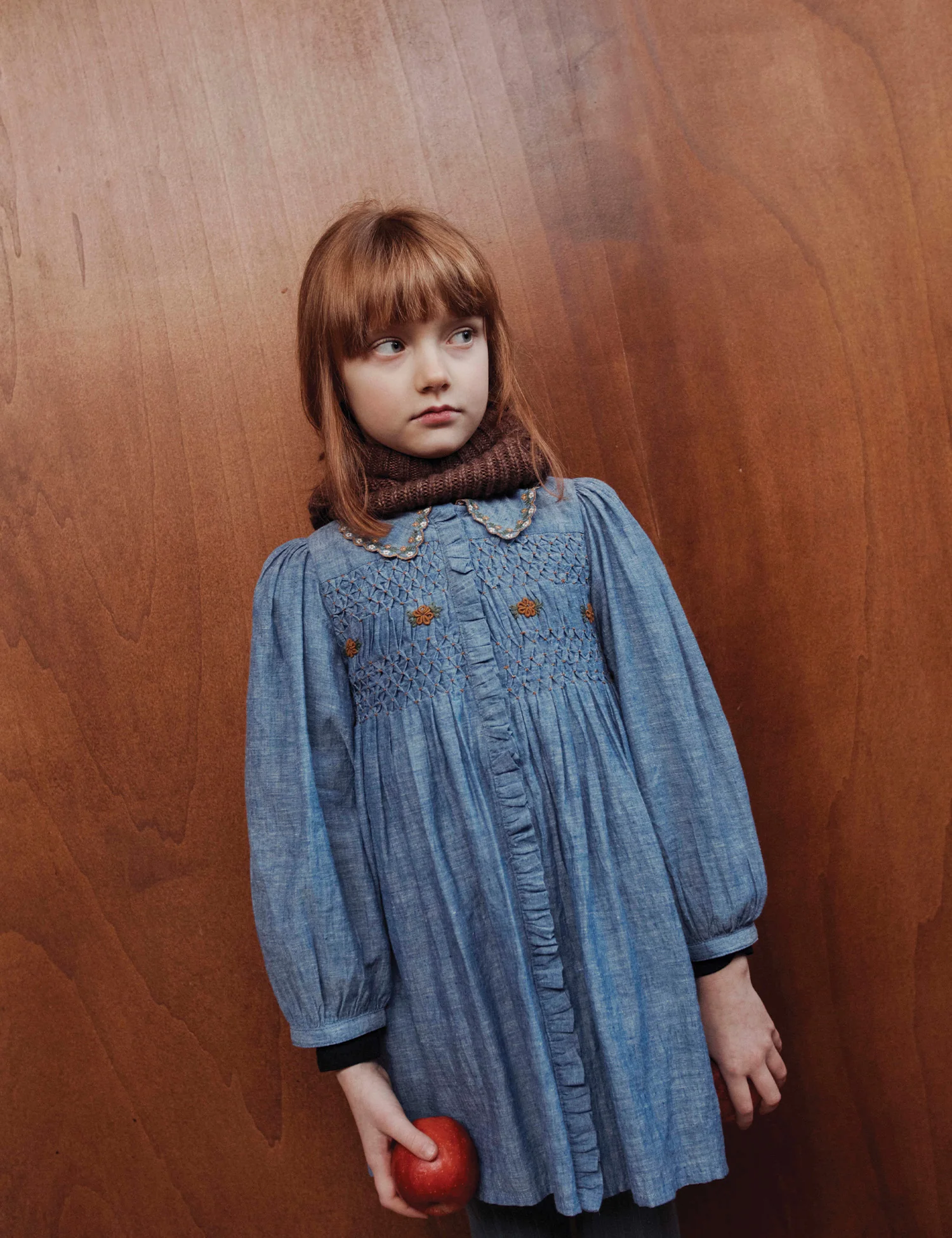 Smocked Dress in Chambray - Image 3