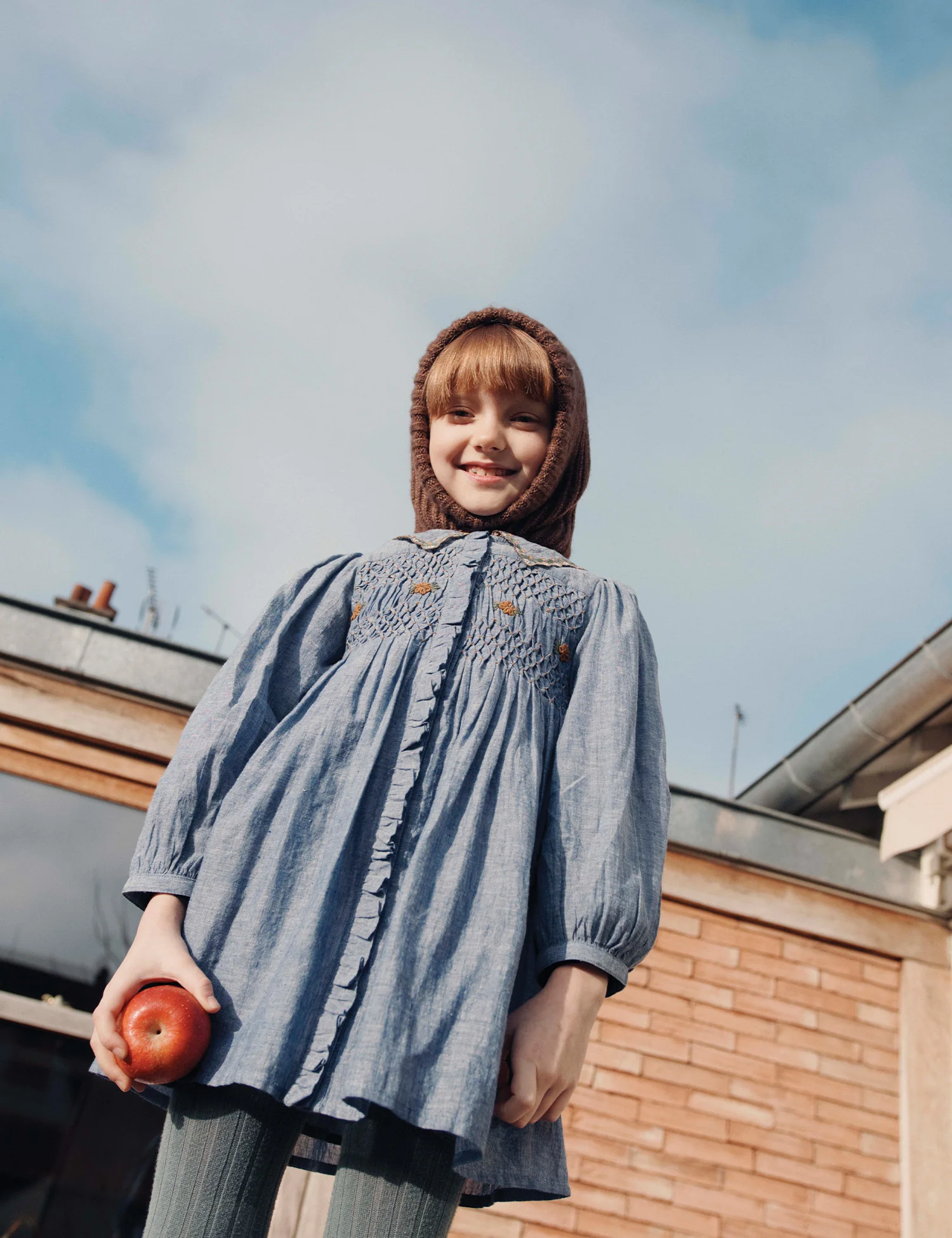 Smocked Dress in Chambray - Image 4