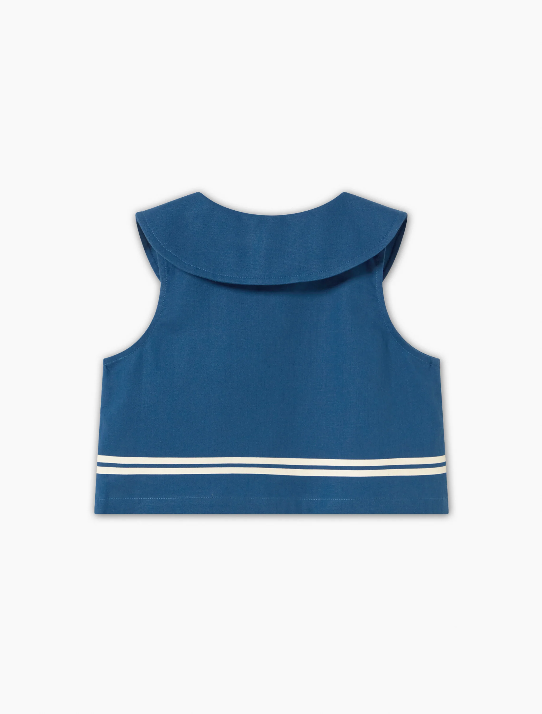 Stripes Cropped Shirt in Light Navy - Image 5