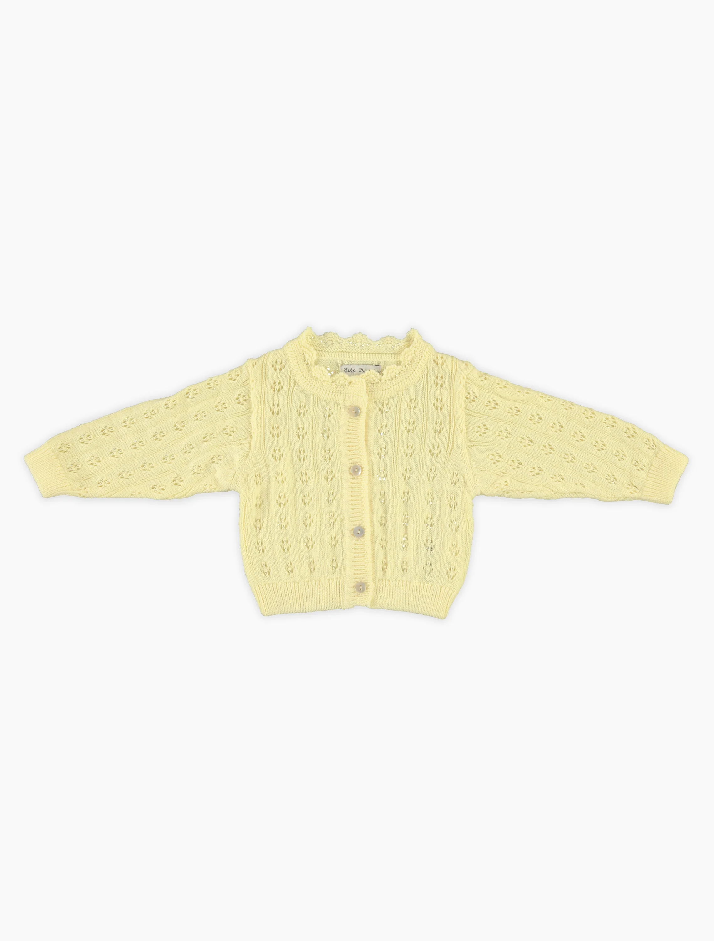 Summer Baby Cardigan in Butter Yellow Knit