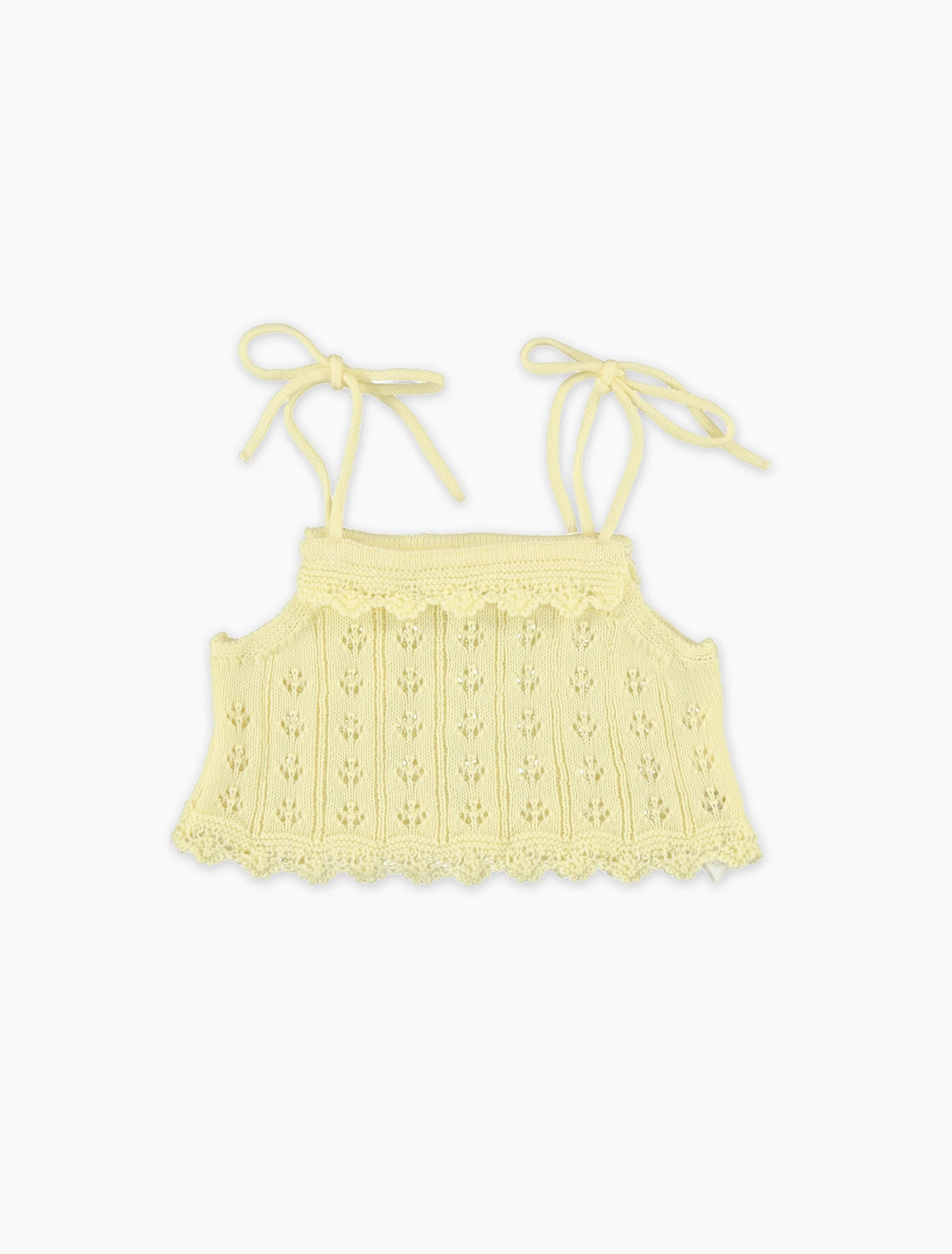 Summer Baby Top in Butter Yellow Knit
