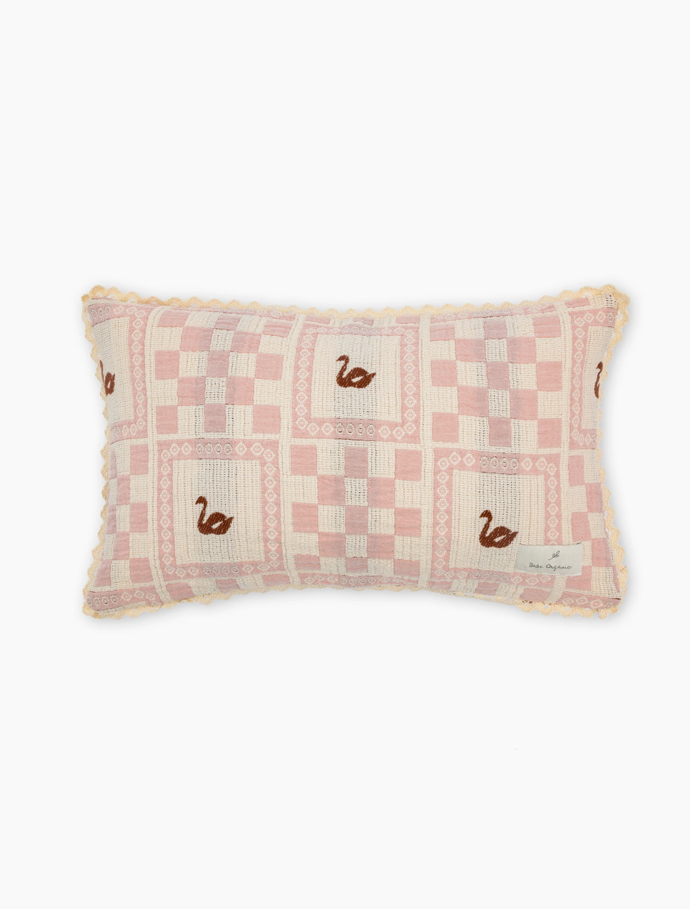 Swan Mini Pillowcase in Swan Rose Patchwork