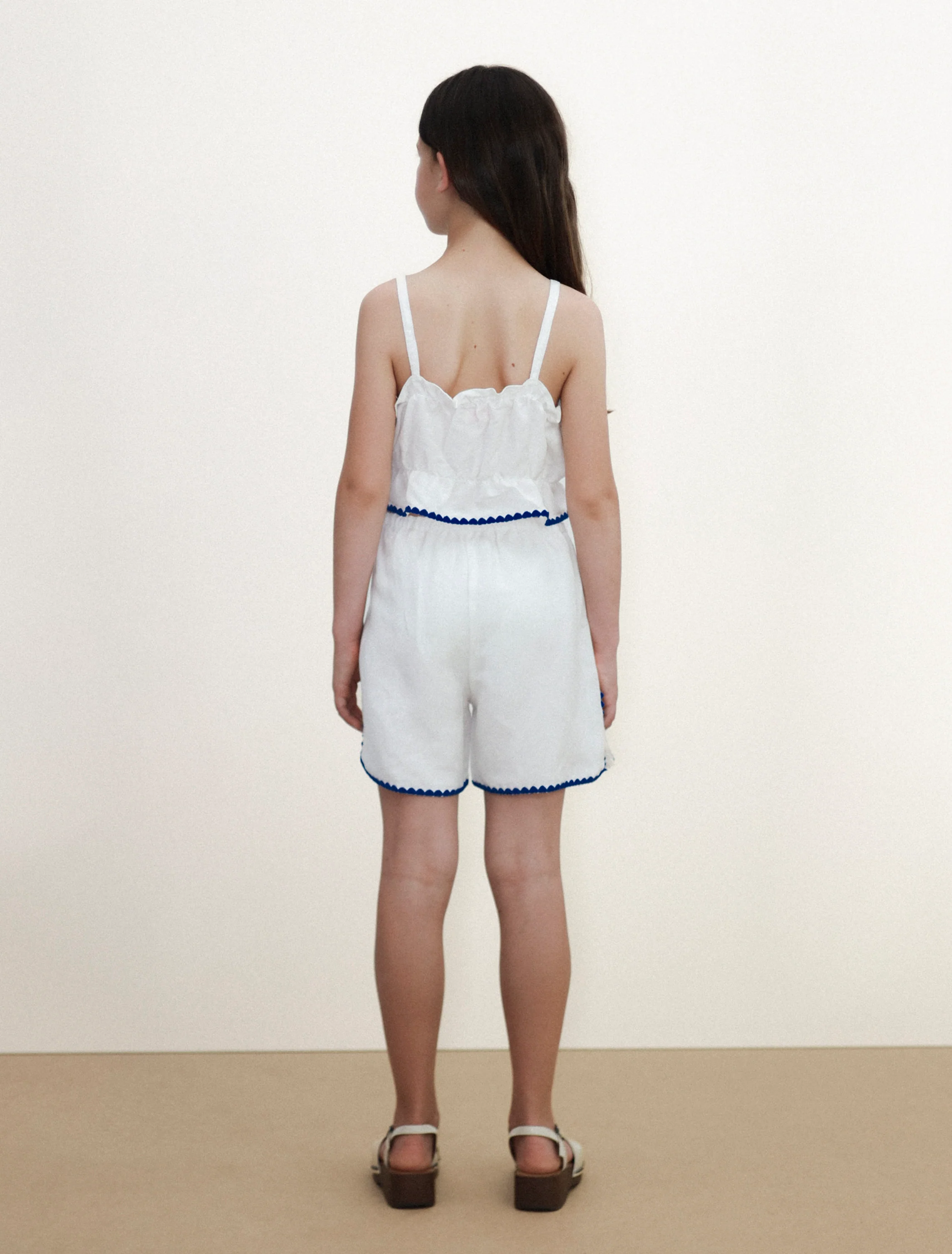 Swans Linen Shorts in Off-White - Image 3