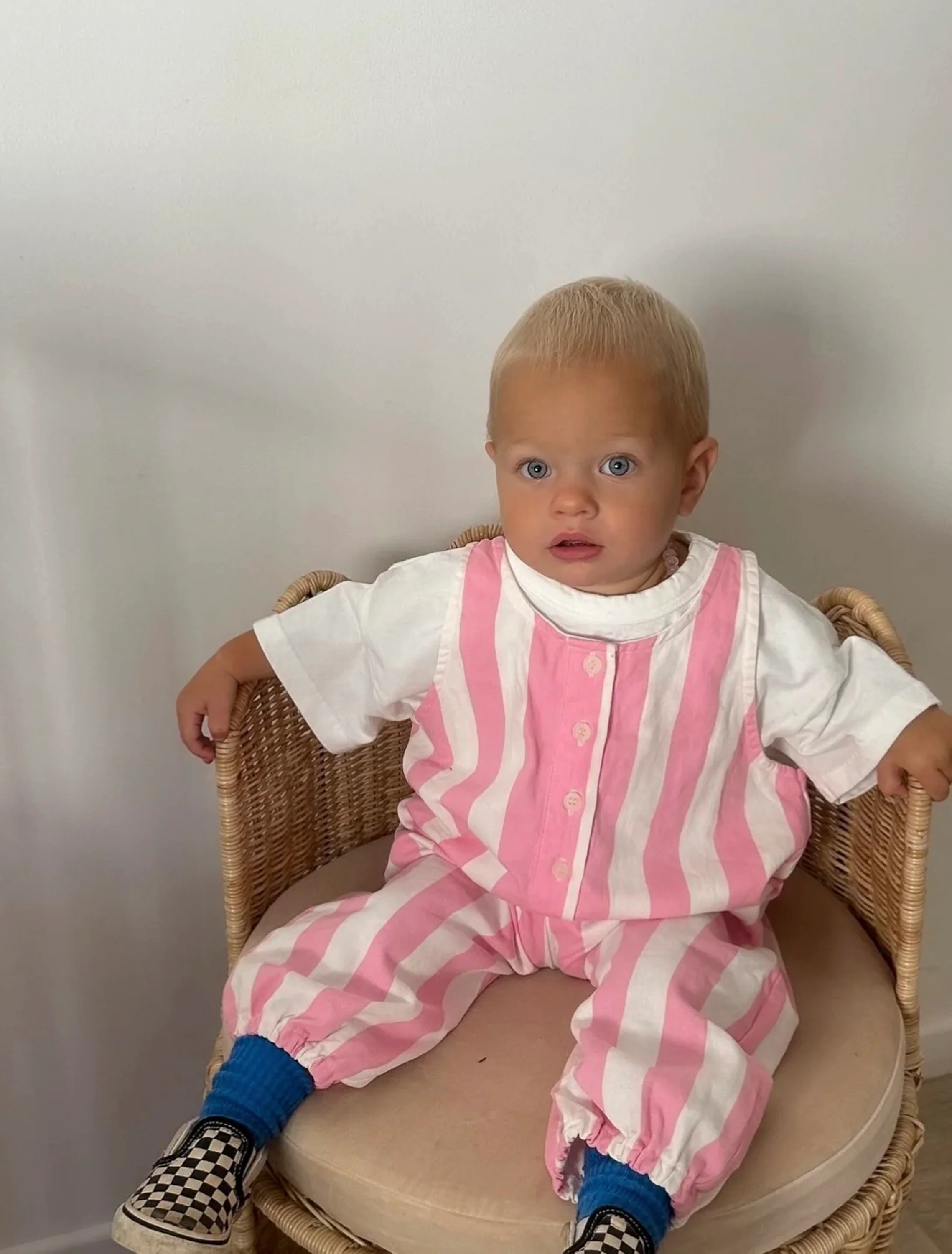 Skipper Jumpsuit in Peony Pink Stripe - Image 2