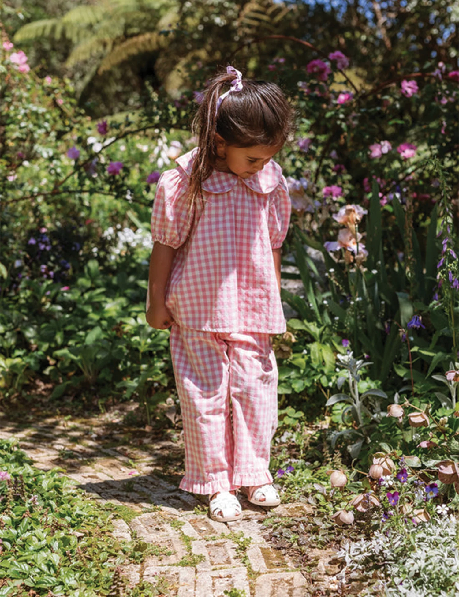 Tillie Pant in Posy Pink Check - Image 5