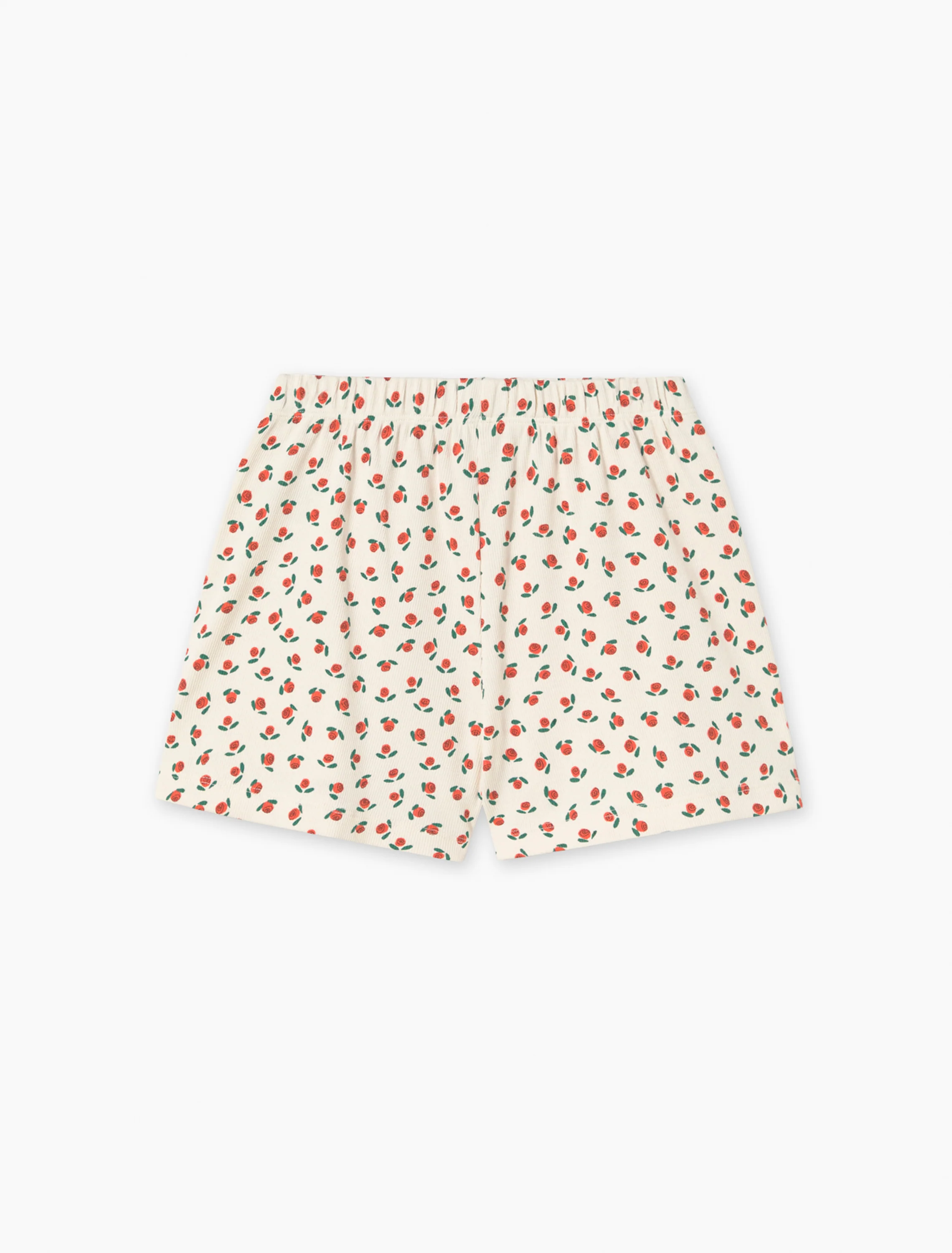 Tiny Roses Rib Shorts in Off-White - Image 4