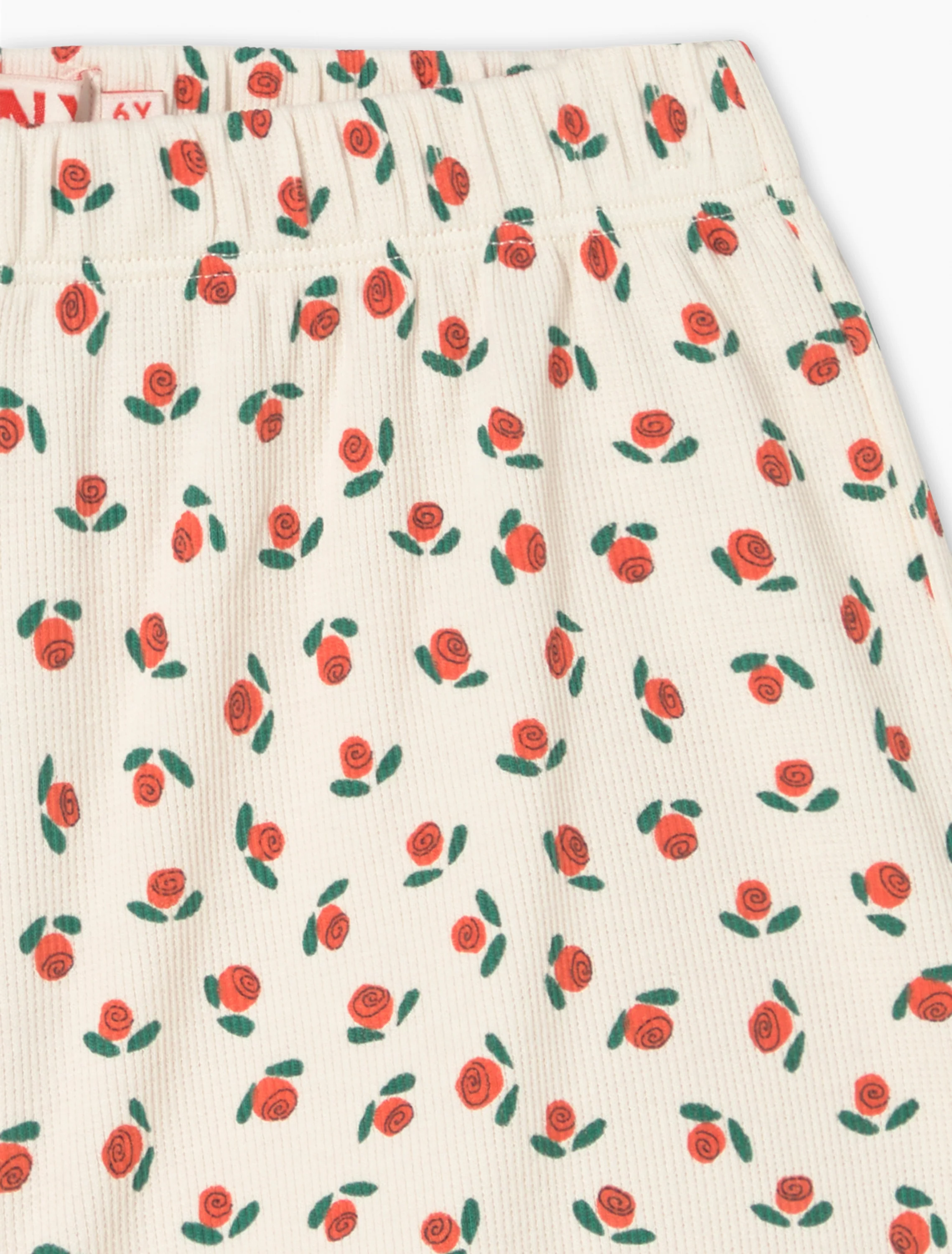 Tiny Roses Rib Shorts in Off-White - Image 5