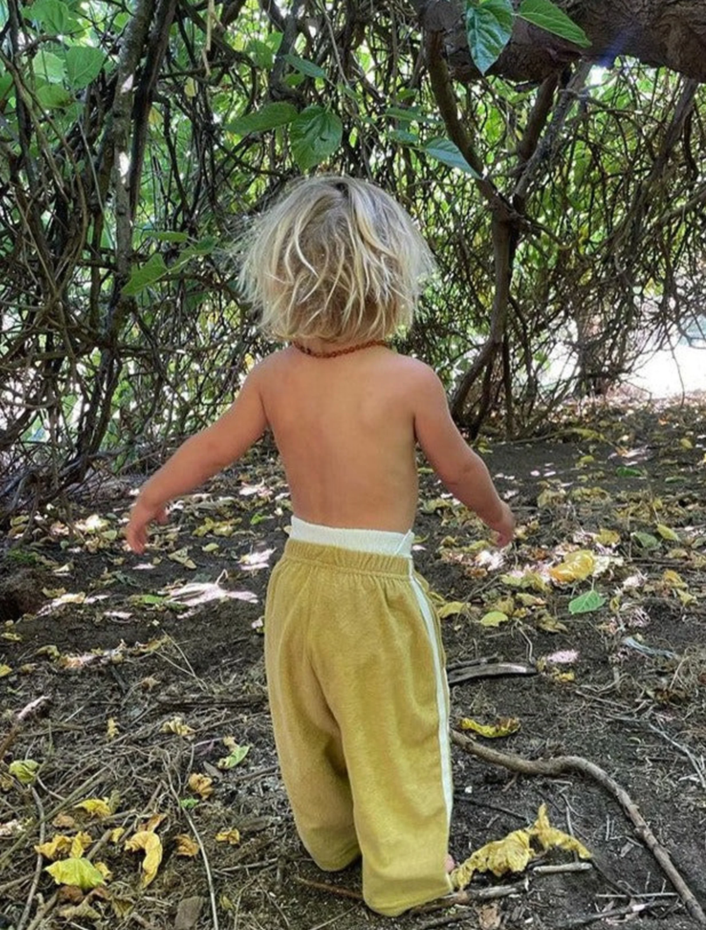 Twin Stripe Terry Pant in Olive - Image 6