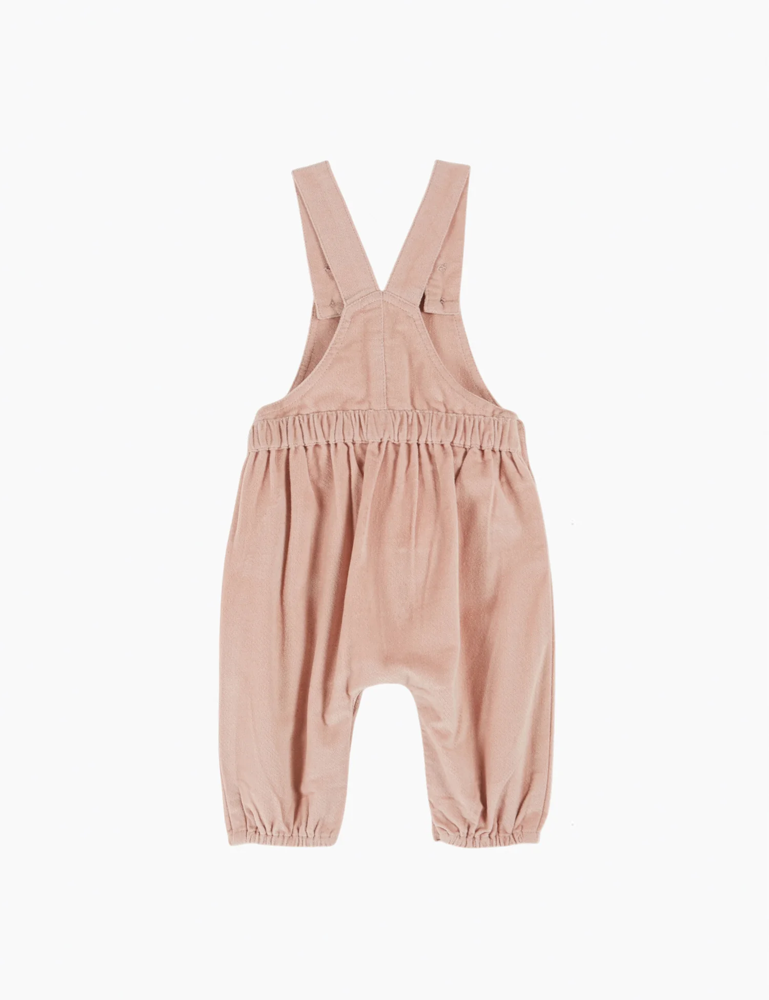 Velvet Baby Overalls in Peony - Image 3